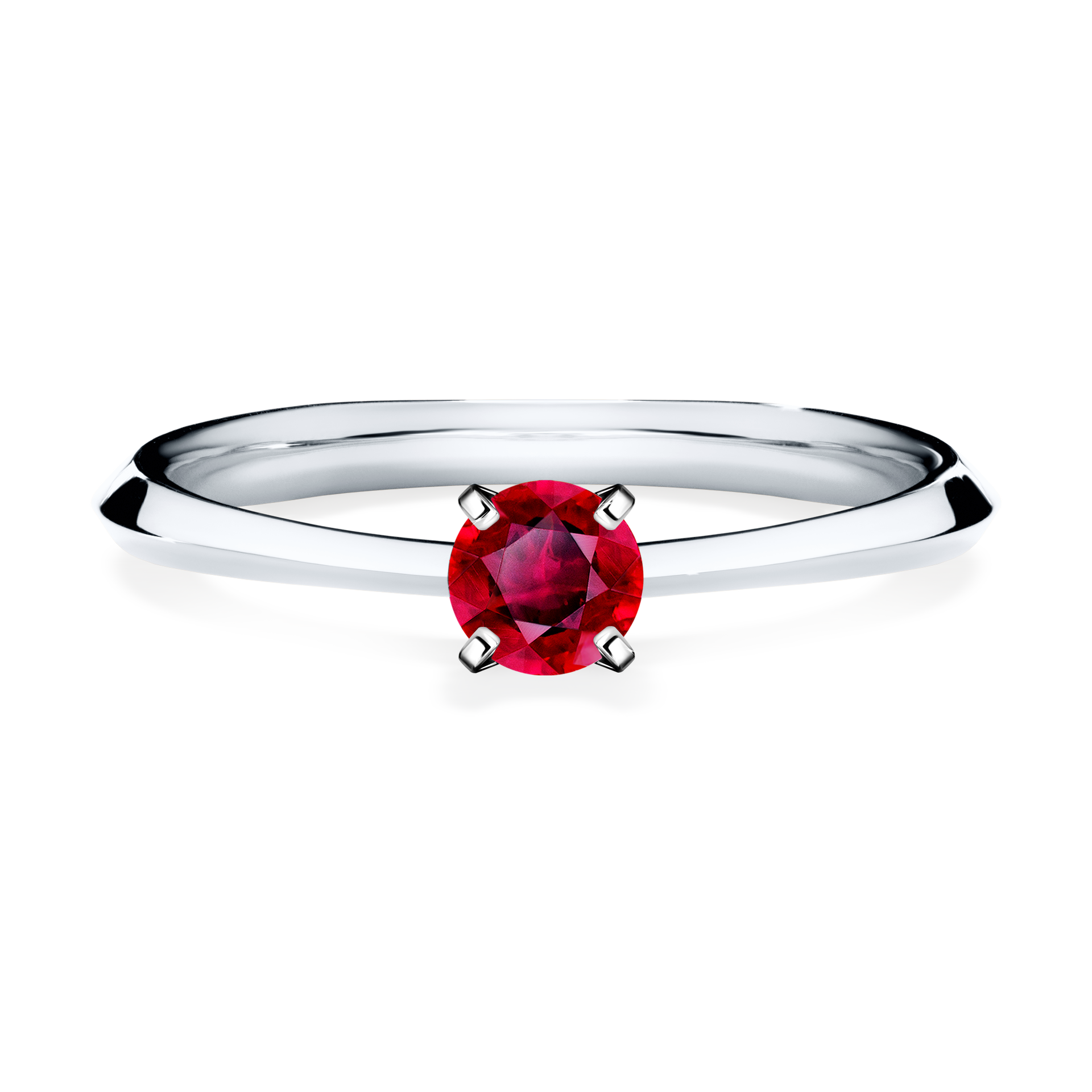 Pierścionek zaręczynowy My Angel z białego złota z rubinem 0,25CT