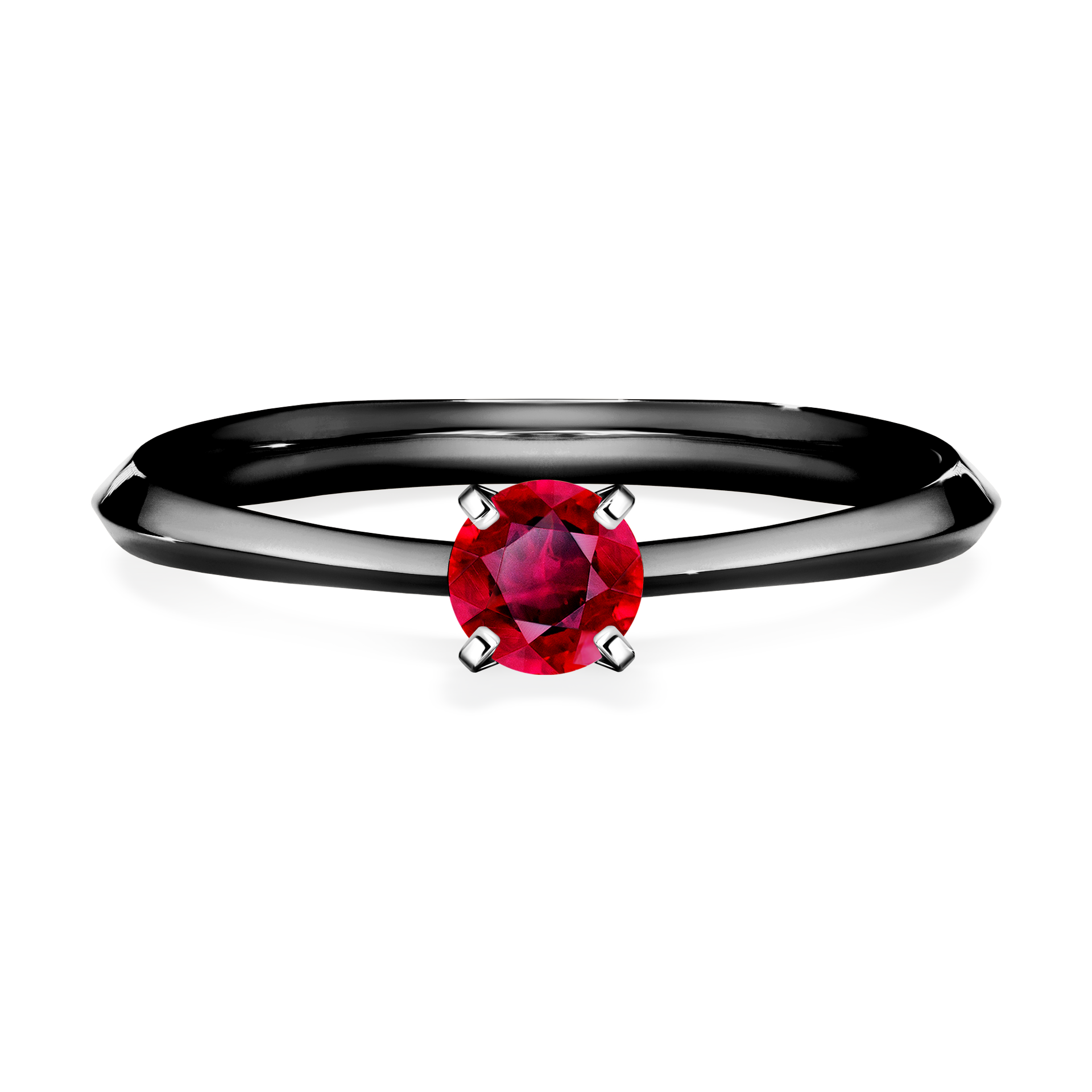Pierścionek zaręczynowy My Angel z czarnego złota z rubinem 0,25CT