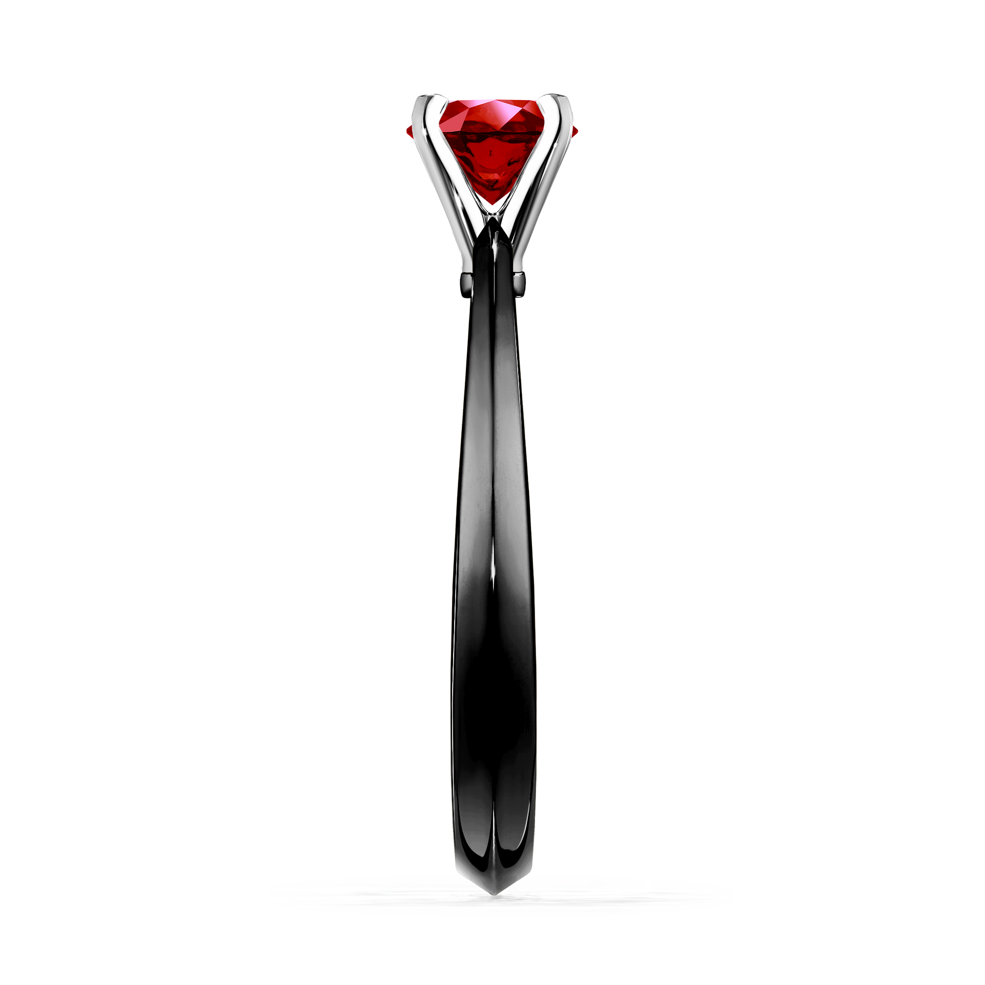 Pierścionek zaręczynowy My Angel z czarnego złota z rubinem 0,25CT