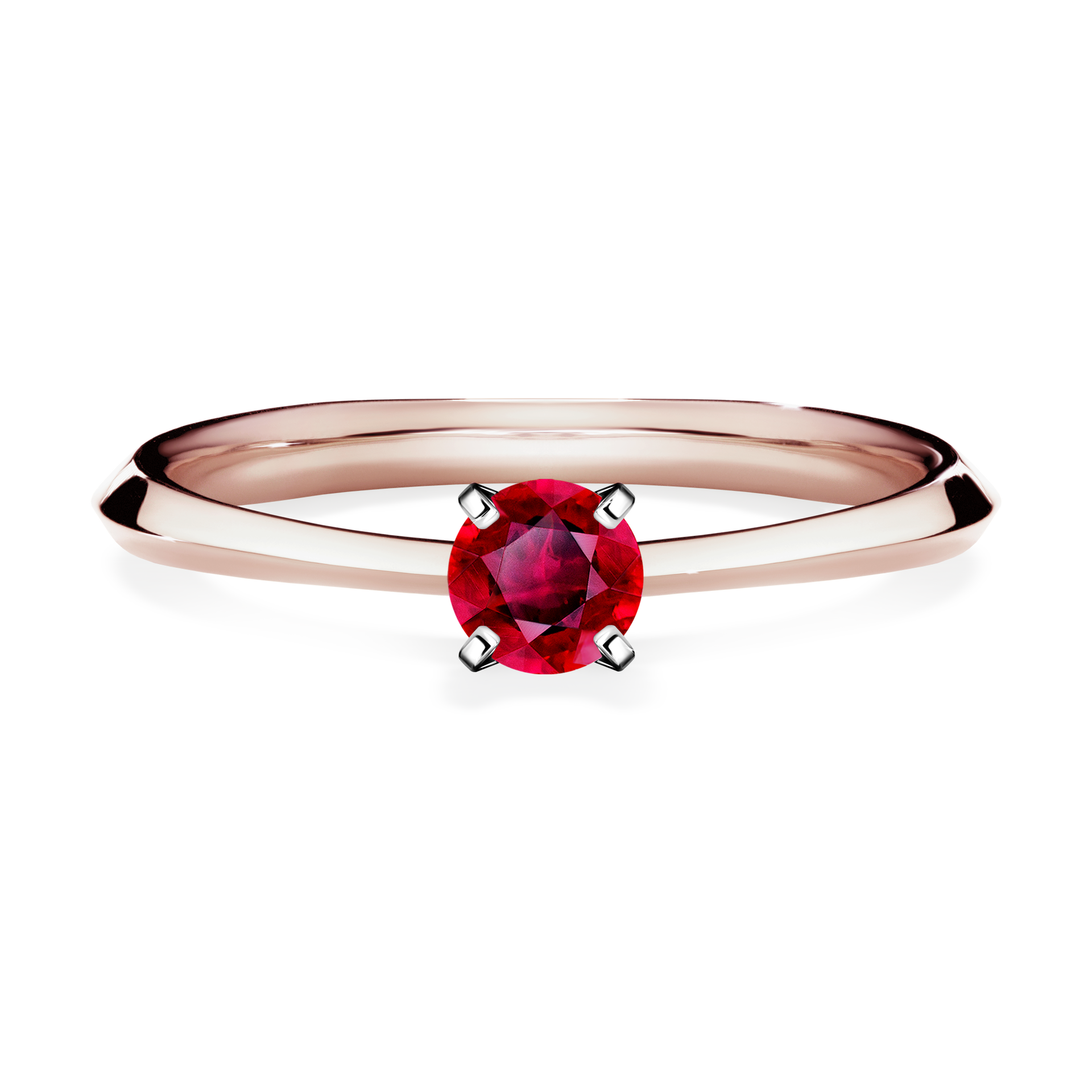 Pierścionek zaręczynowy My Angel z różowego złota z rubinem 0,25CT