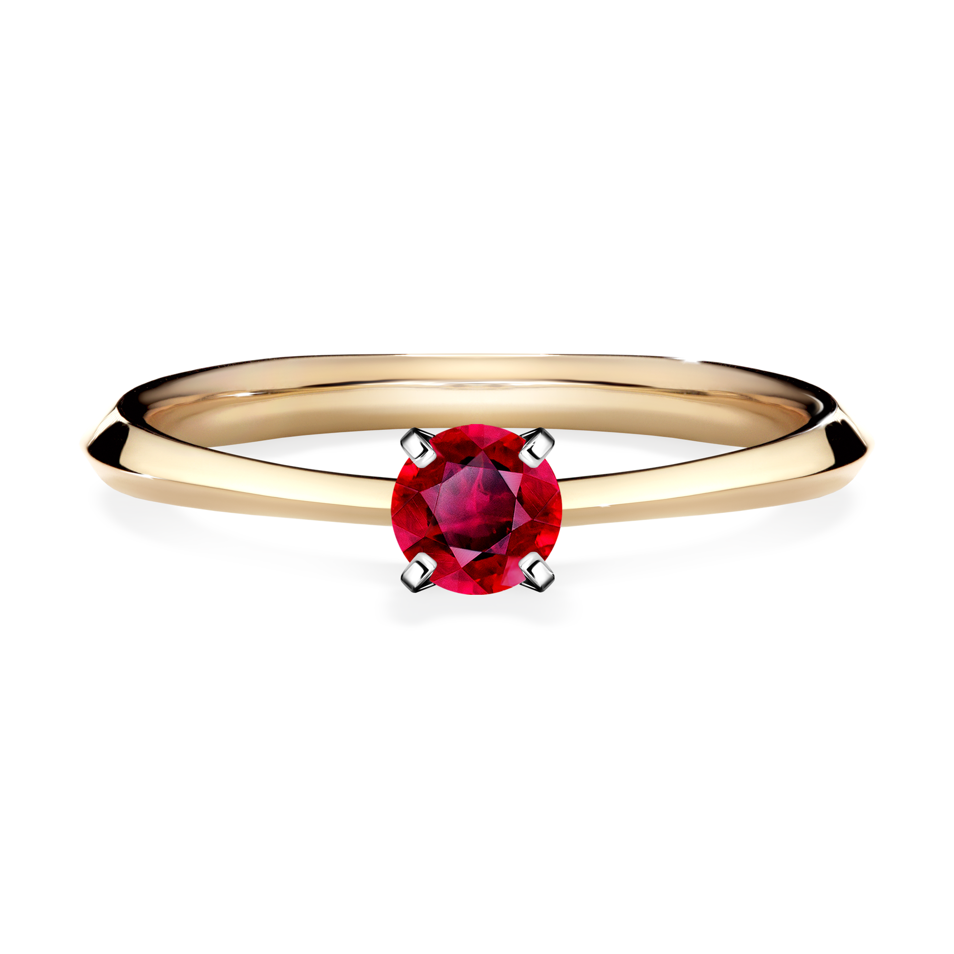 Pierścionek zaręczynowy My Angel z żółtego złota z rubinem 0,25CT
