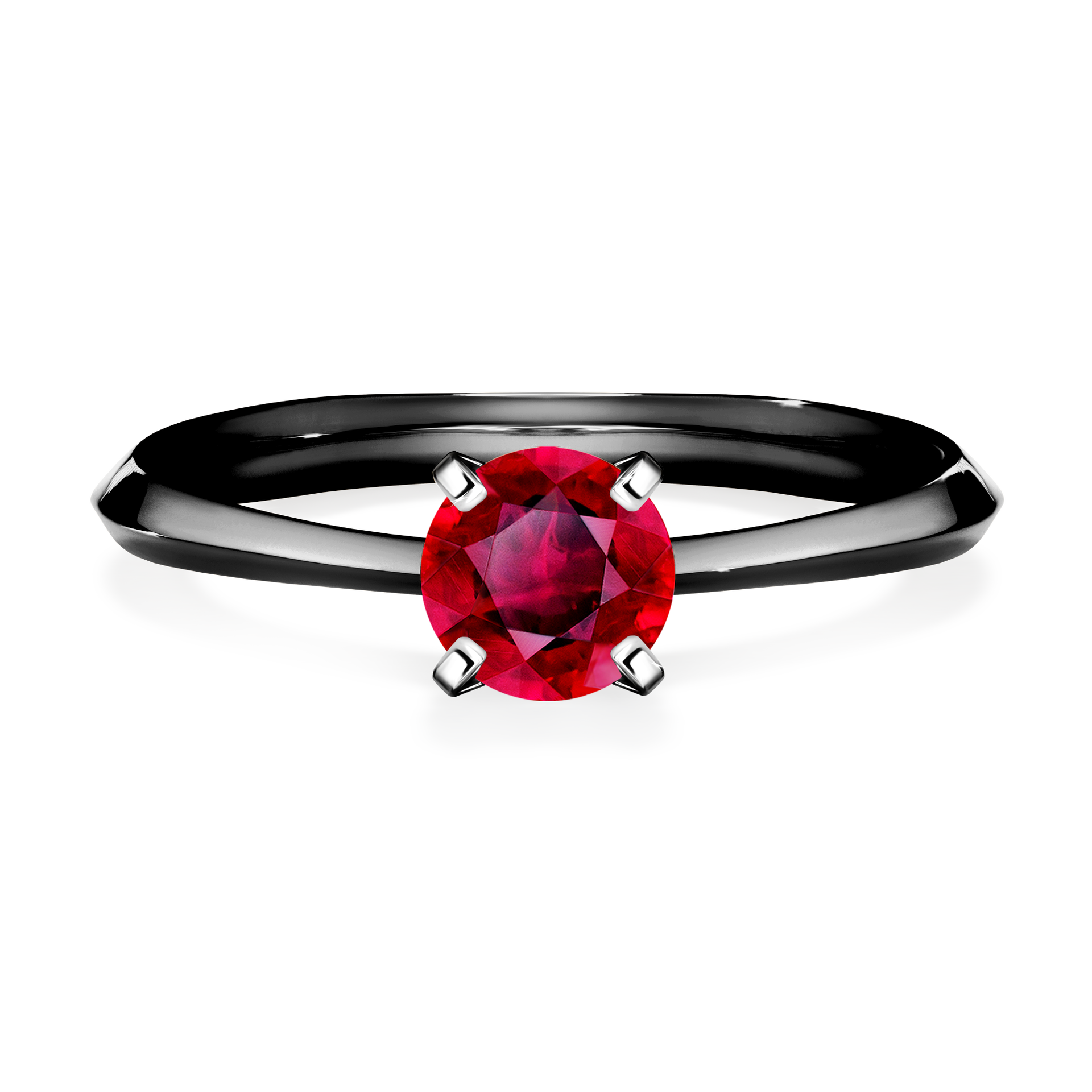 Pierścionek zaręczynowy My Angel z czarnego złota z rubinem 0,50CT