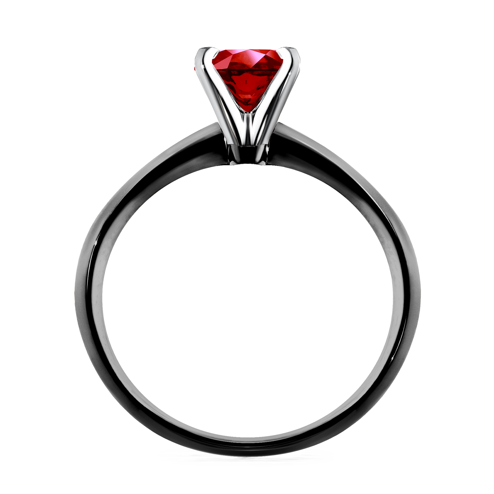 Pierścionek zaręczynowy My Angel z czarnego złota z rubinem 0,50CT