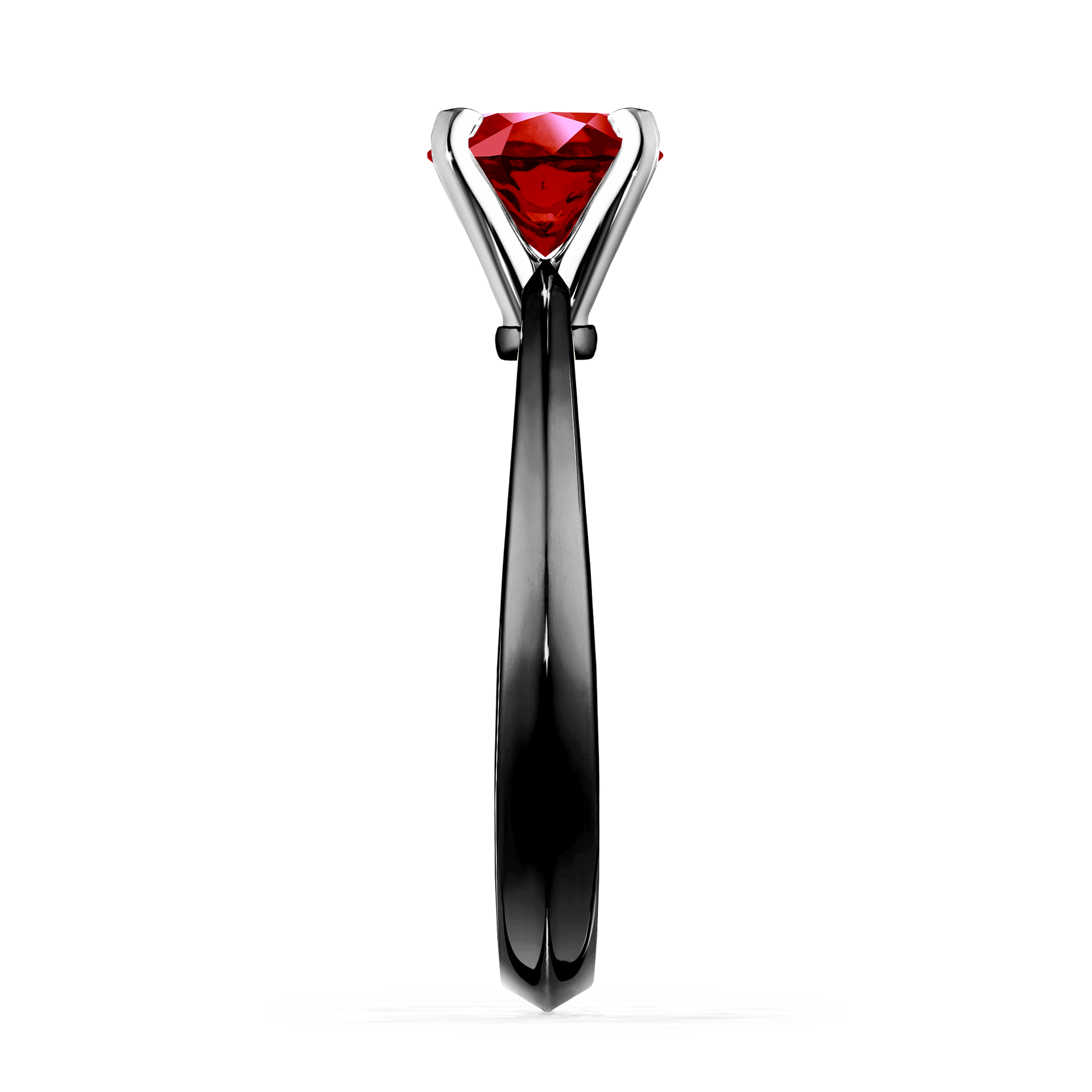 Pierścionek zaręczynowy My Angel z czarnego złota z rubinem 0,50CT