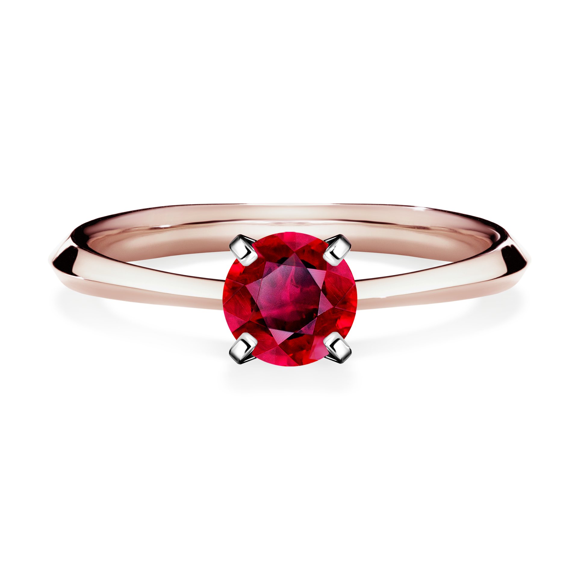 Pierścionek zaręczynowy My Angel z różowego złota z rubinem 0,50CT