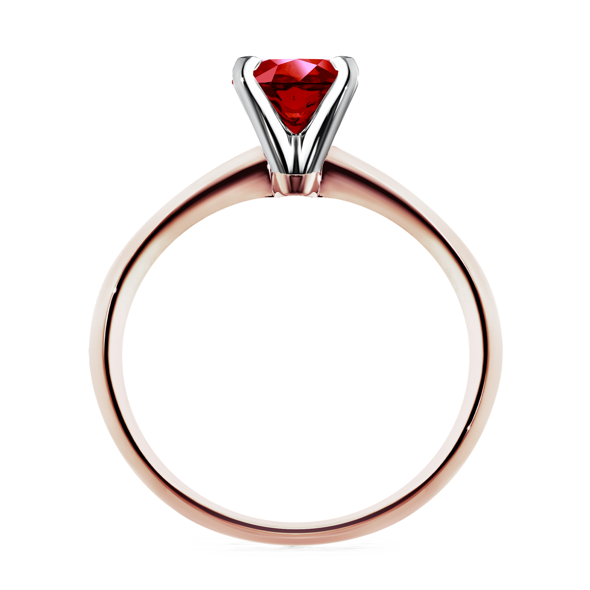 Pierścionek zaręczynowy My Angel z różowego złota z rubinem 0,50CT