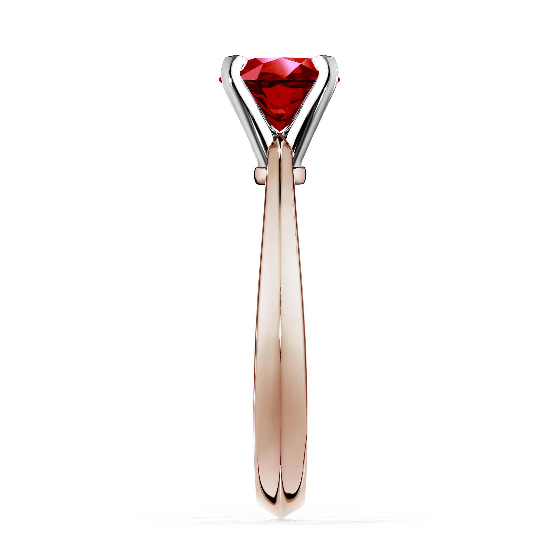 Pierścionek zaręczynowy My Angel z różowego złota z rubinem 0,50CT