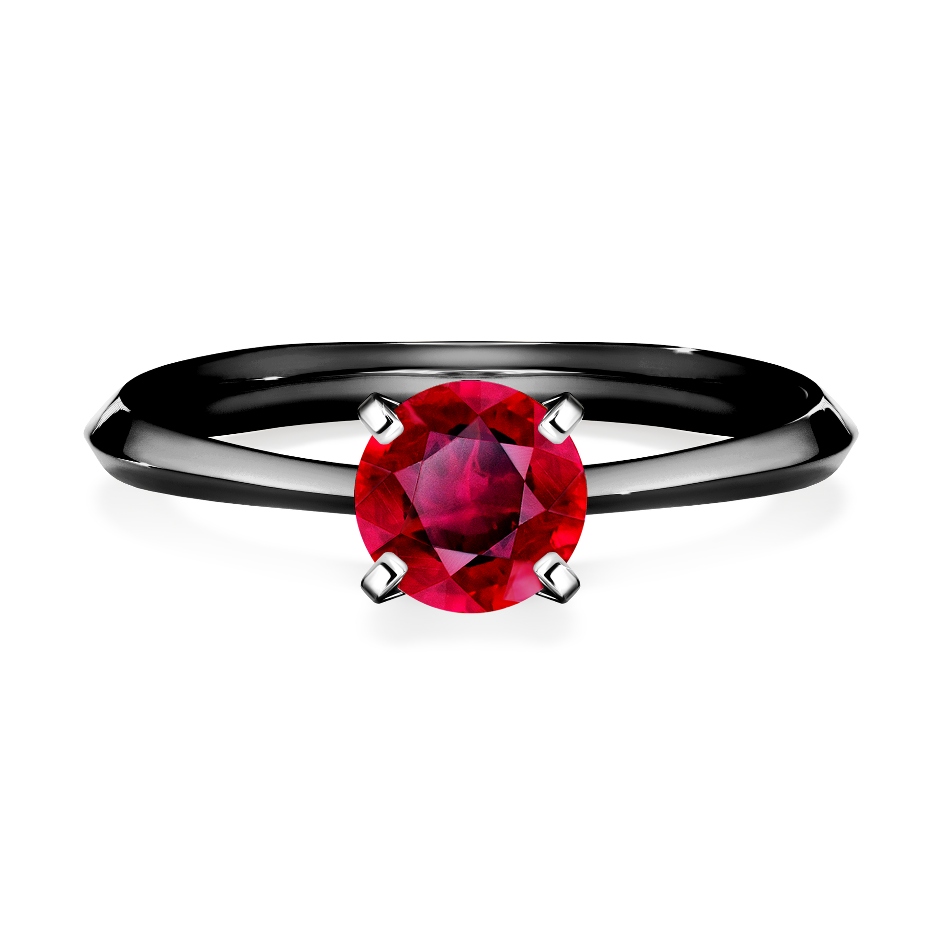 Pierścionek zaręczynowy My Angel z czarnego złota z rubinem 0,80CT