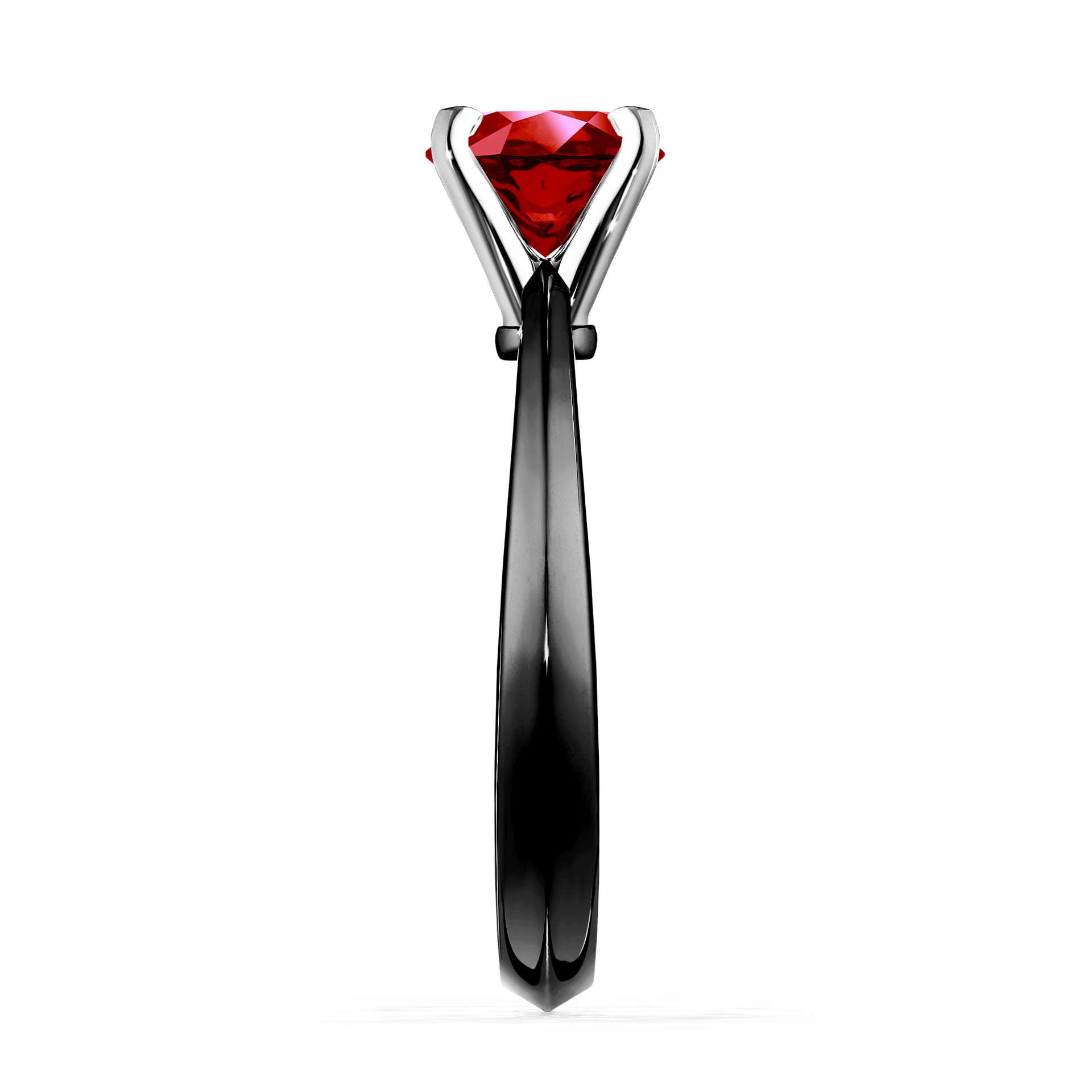 Pierścionek zaręczynowy My Angel z czarnego złota z rubinem 0,80CT