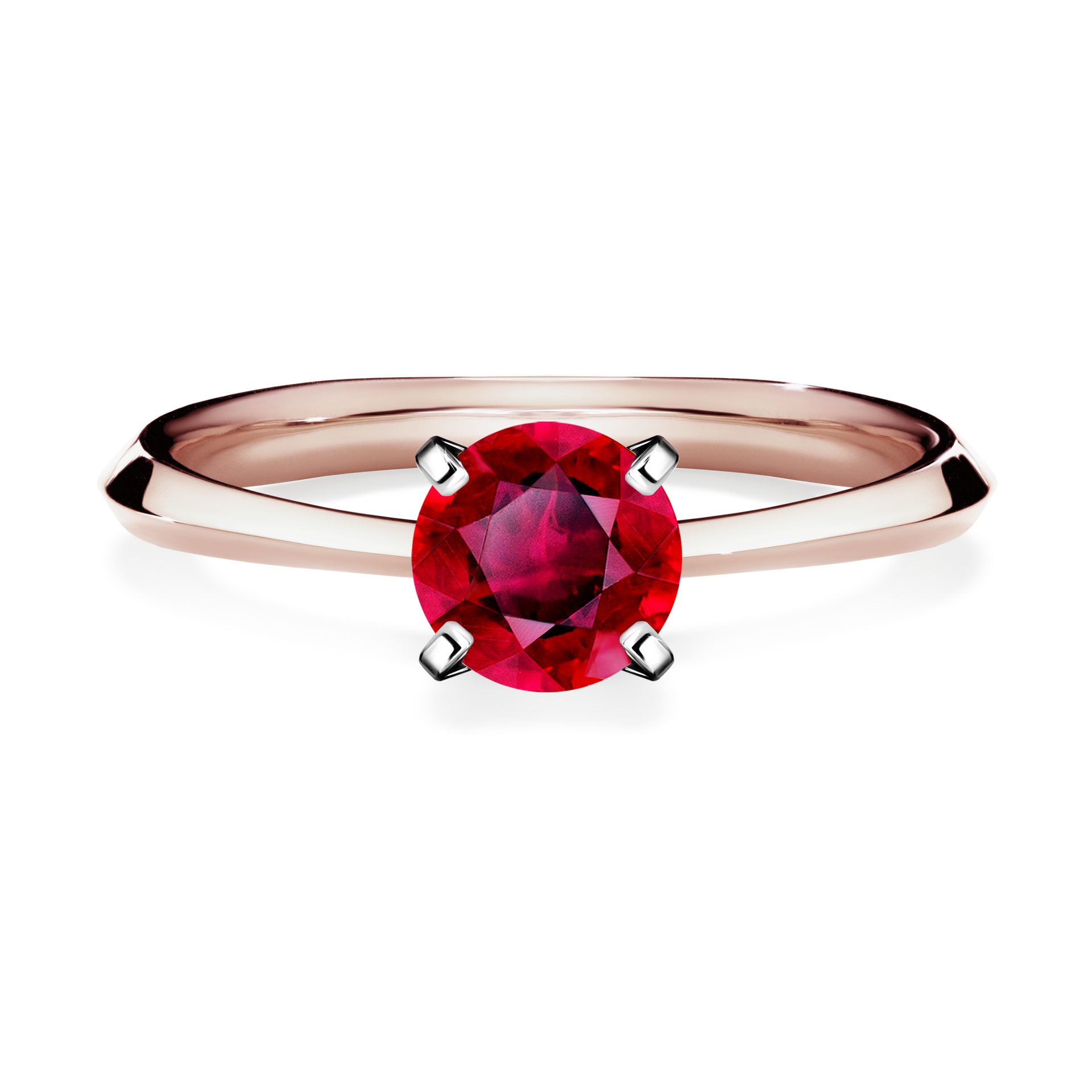 Pierścionek zaręczynowy My Angel z różowego złota z rubinem 0,80CT