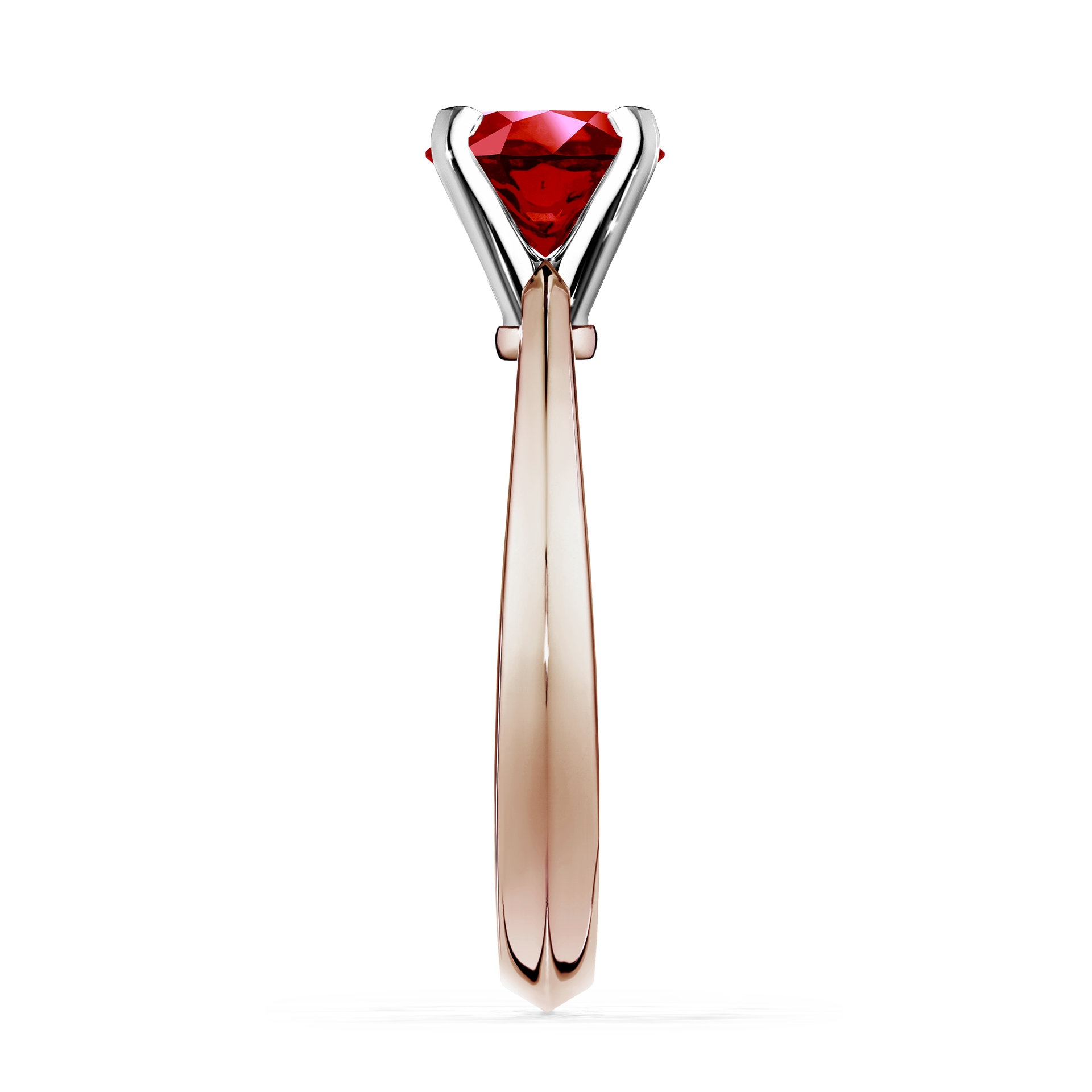 Pierścionek zaręczynowy My Angel z różowego złota z rubinem 0,80CT
