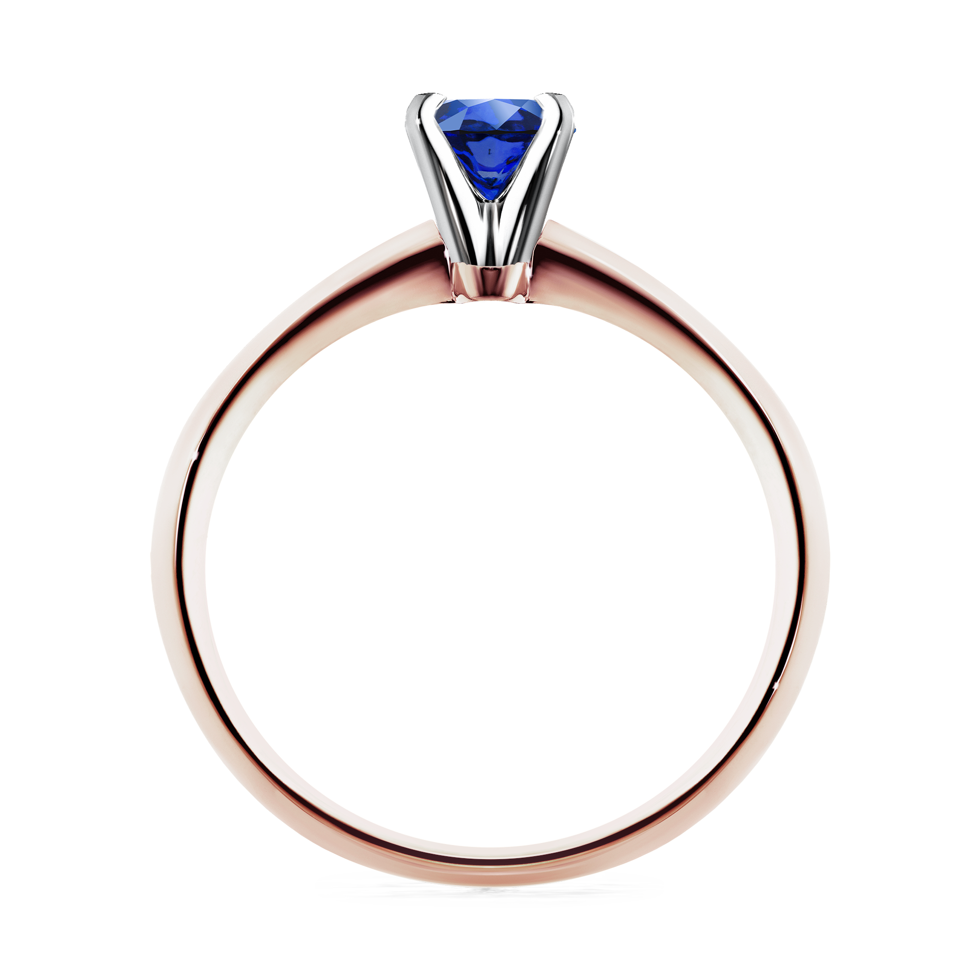 Pierścionek zaręczynowy My Angel z różowego złota z szafirem niebieskim 0,25CT