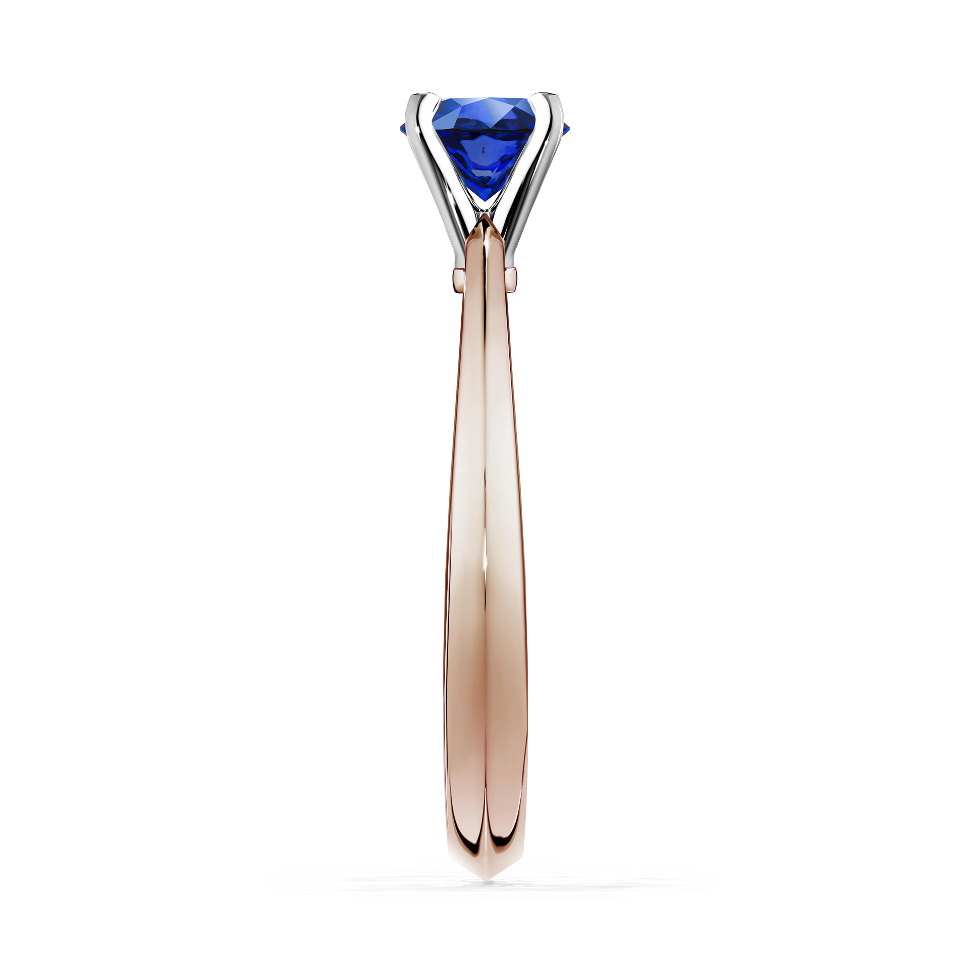 Pierścionek zaręczynowy My Angel z różowego złota z szafirem niebieskim 0,25CT