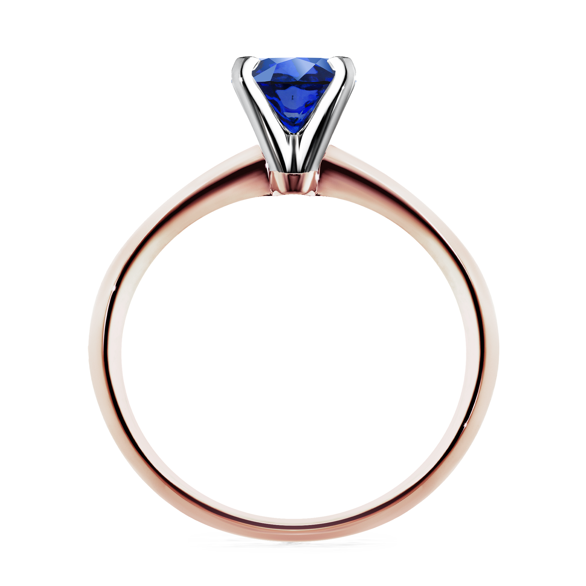 Pierścionek zaręczynowy My Angel z różowego złota z szafirem niebieskim 0,80CT
