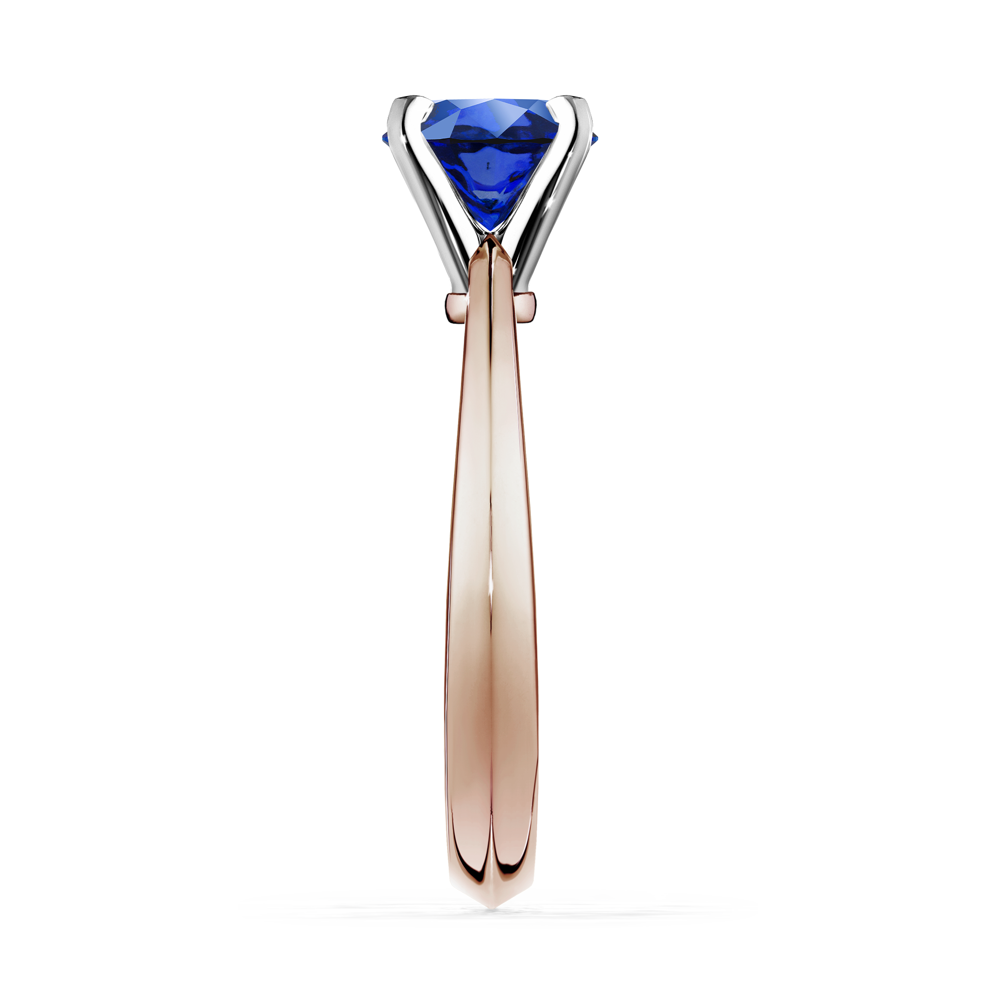 Pierścionek zaręczynowy My Angel z różowego złota z szafirem niebieskim 0,80CT