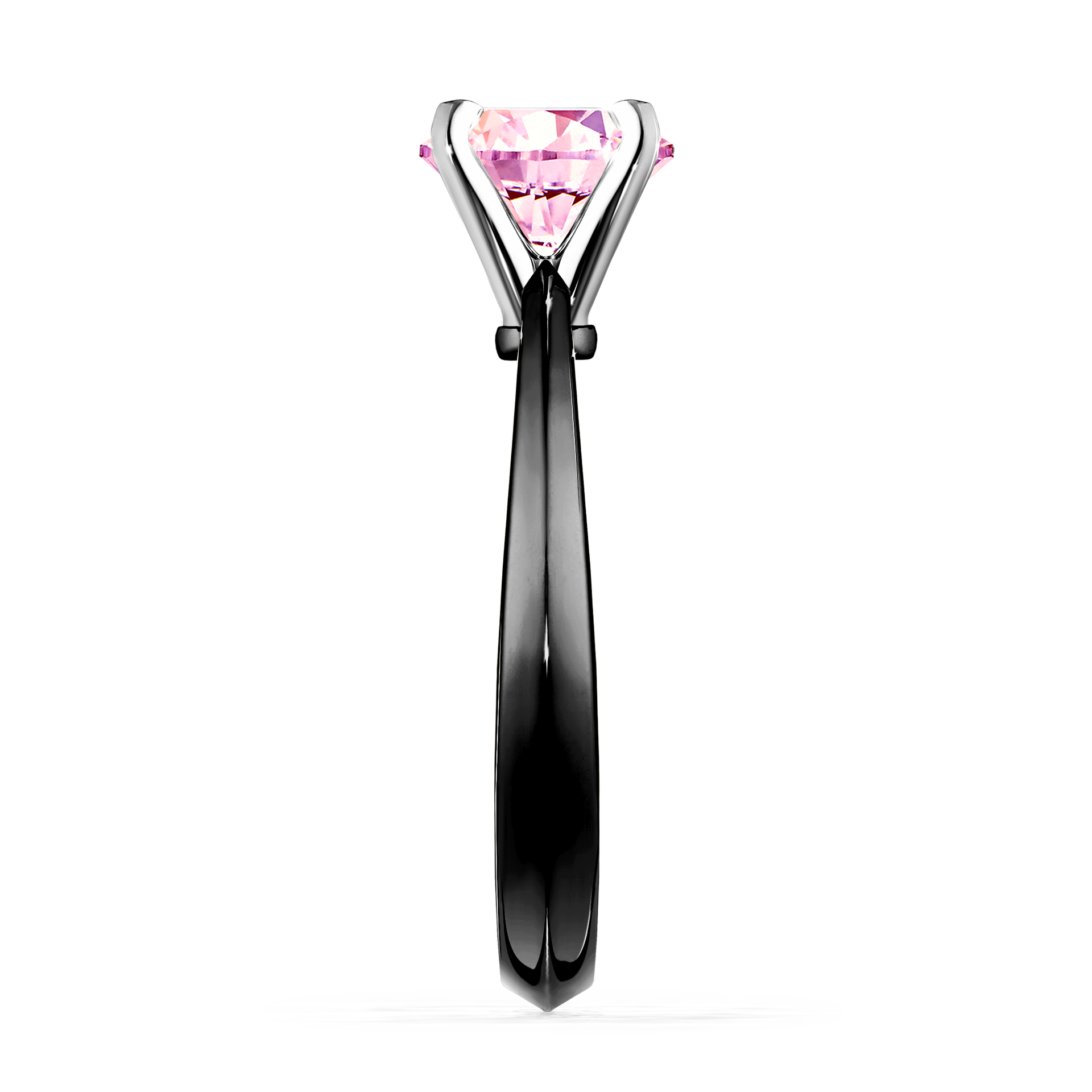 Pierścionek zaręczynowy My Angel z czarnego złota z szafirem różowym 1,00CT