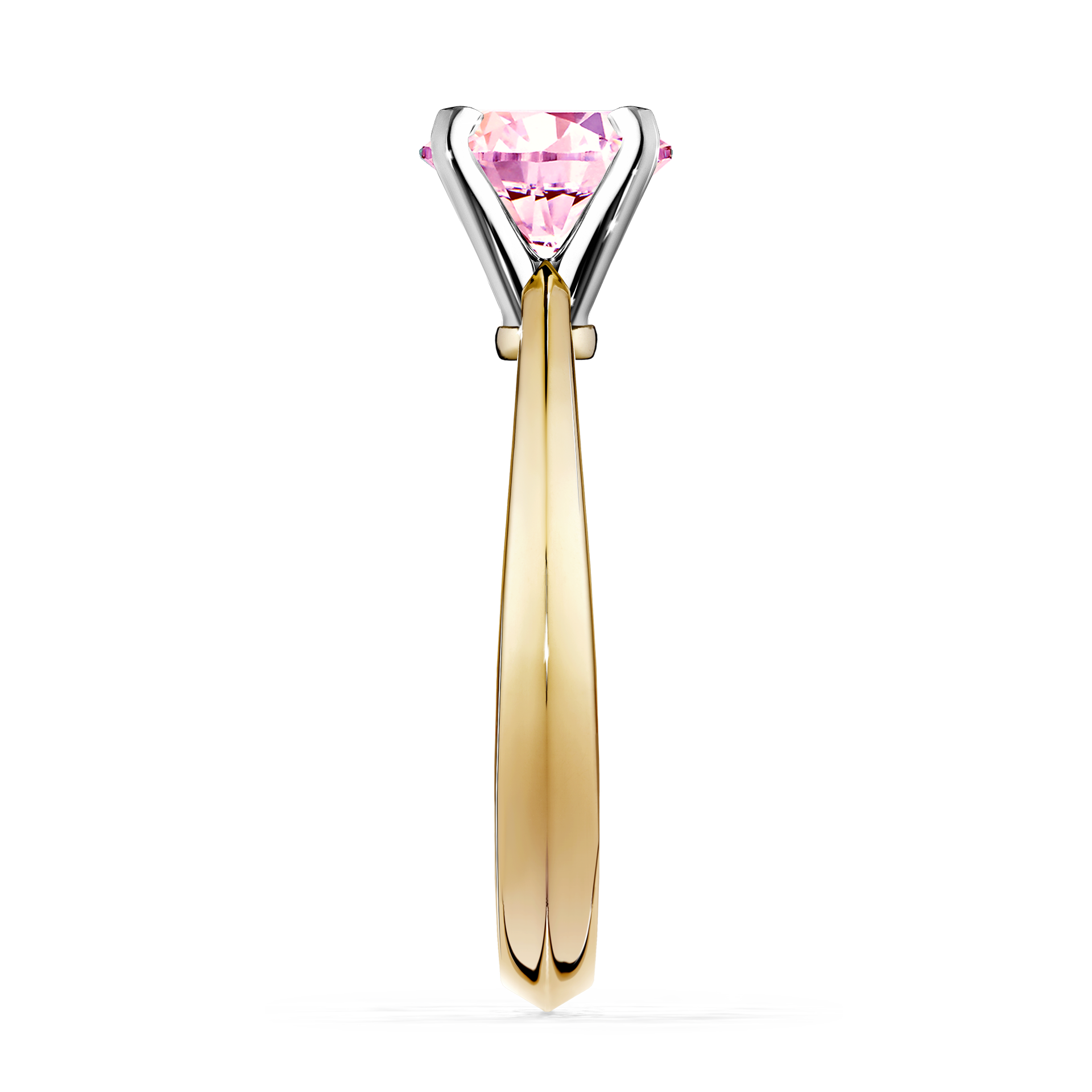 Pierścionek zaręczynowy My Angel z żółtego złota z szafirem różowym 1,00CT