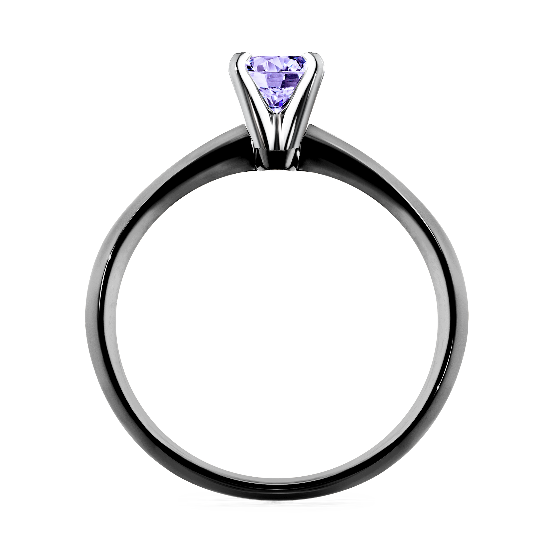 Pierścionek zaręczynowy My Angel z czarnego złota z tanzanitem 0,25CT