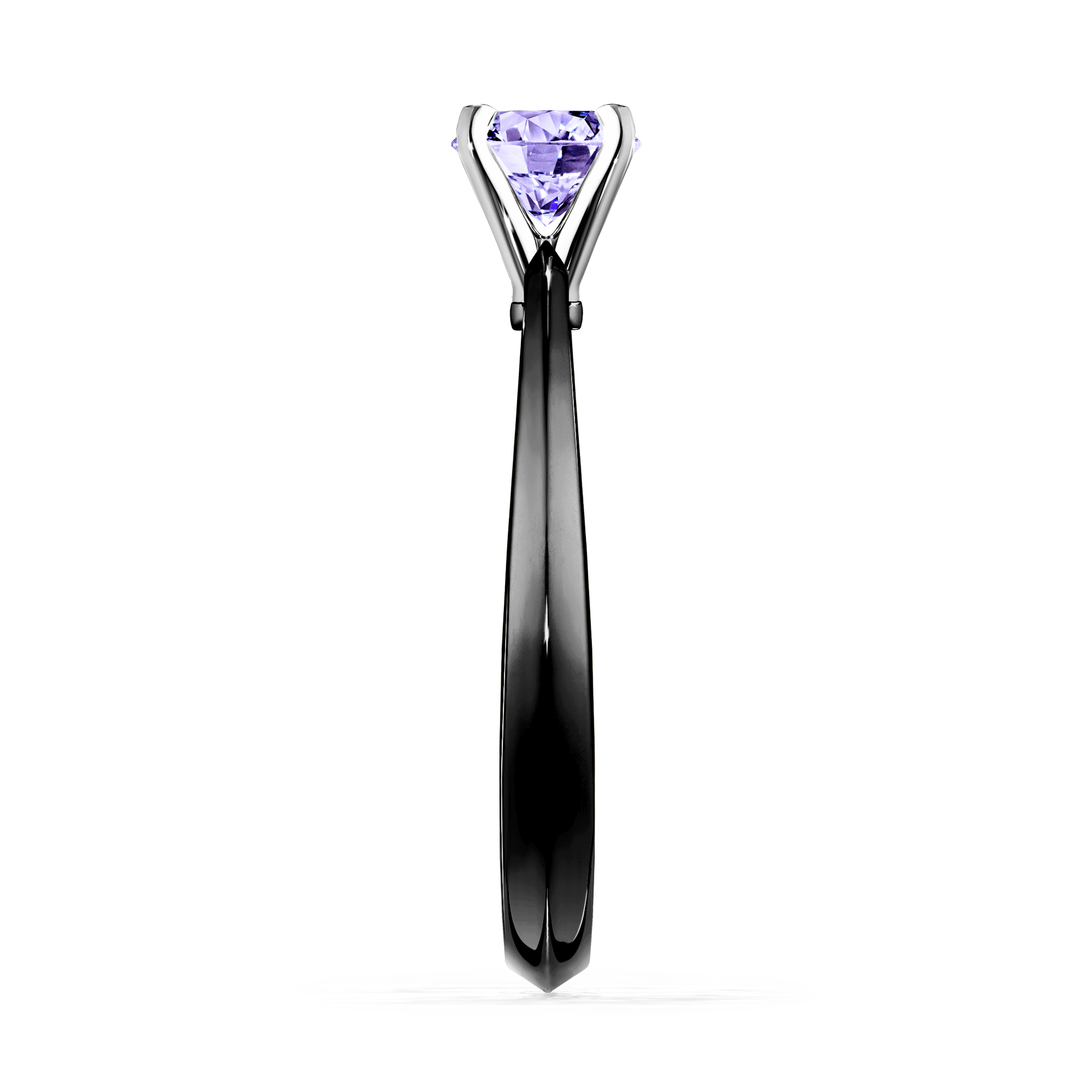 Pierścionek zaręczynowy My Angel z czarnego złota z tanzanitem 0,25CT
