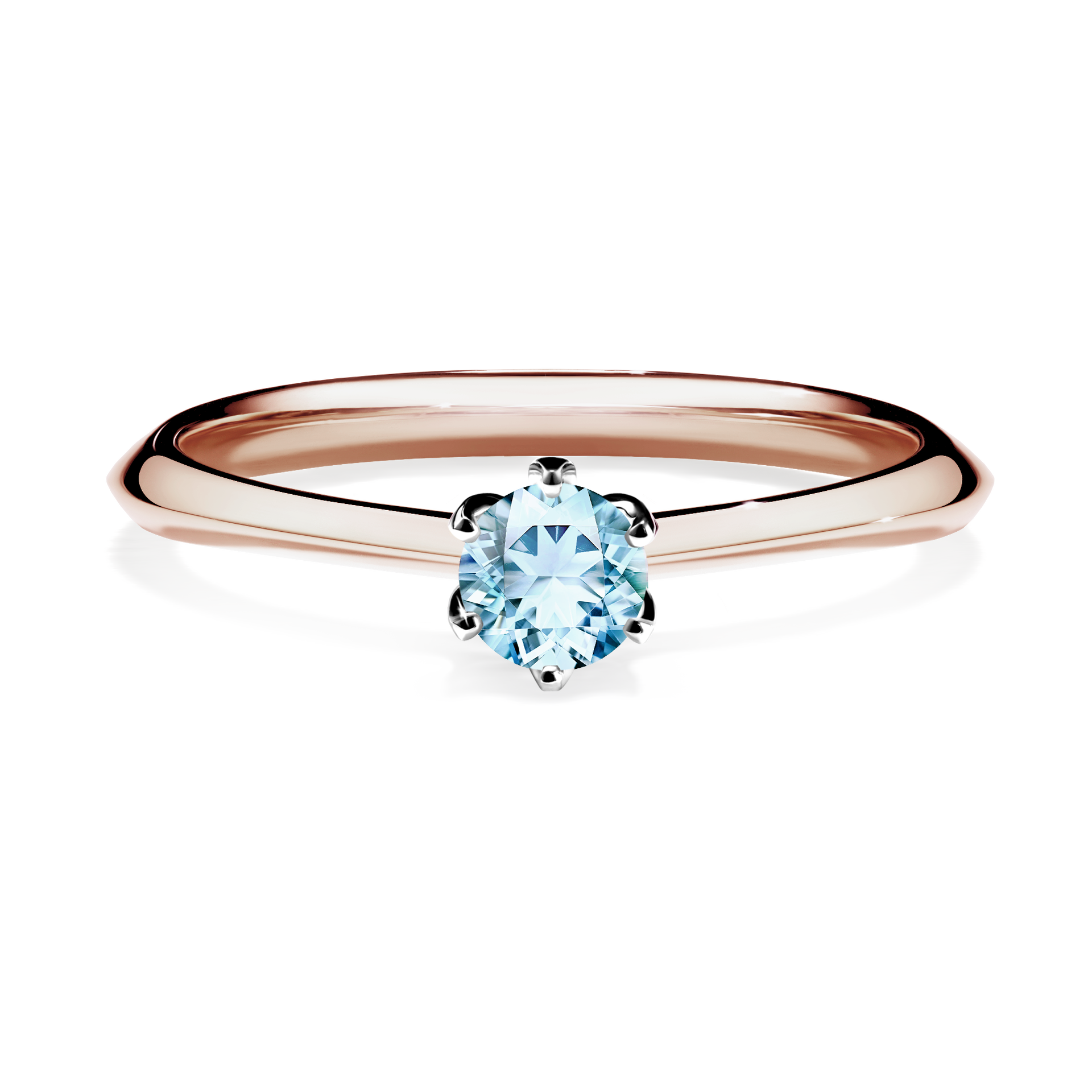 Pierścionek zaręczynowy My Daisy z różowego złota z akwamarynem 0,25CT