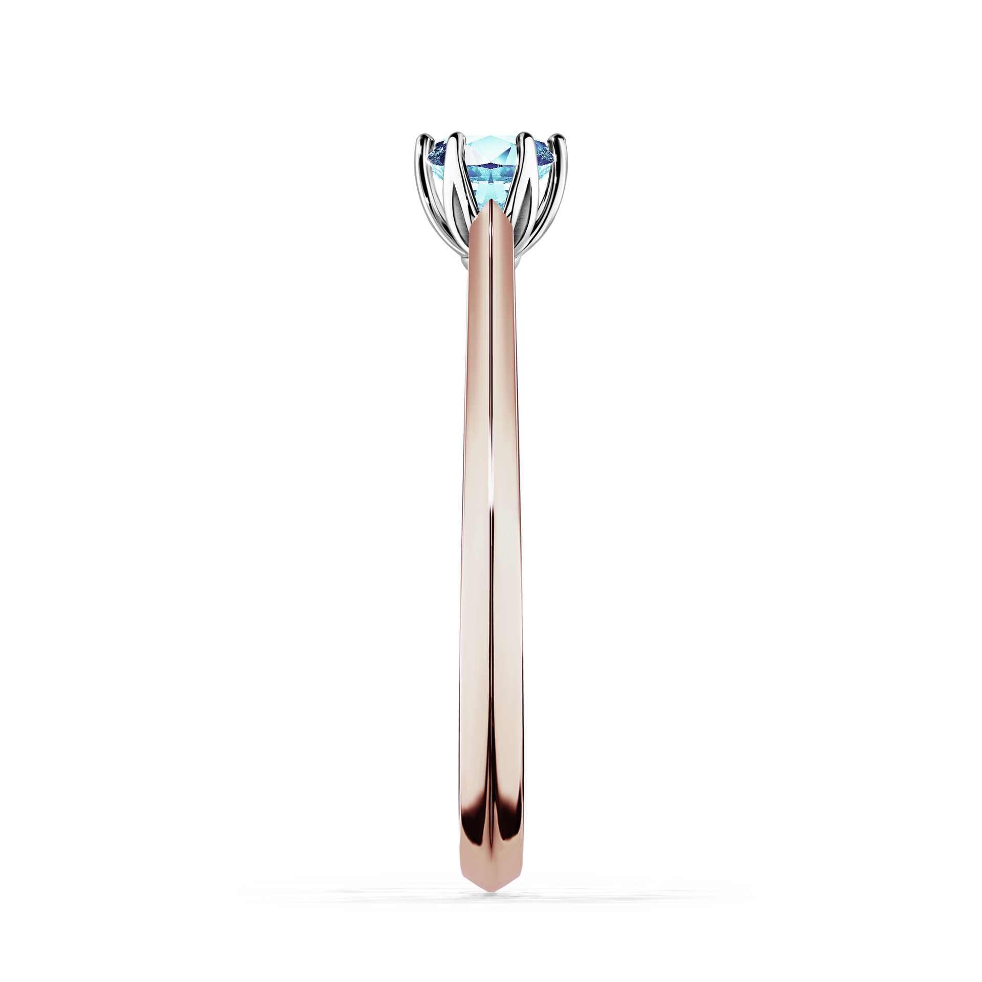 Pierścionek zaręczynowy My Daisy z różowego złota z akwamarynem 0,25CT