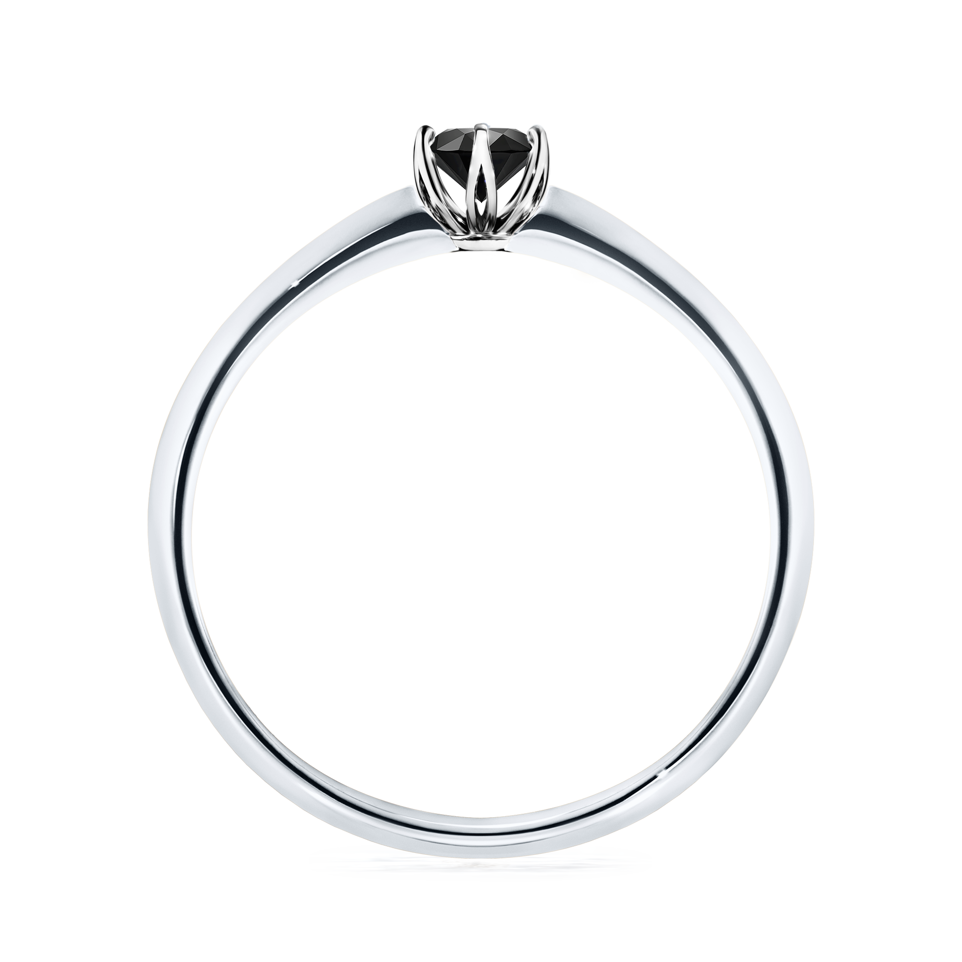 Pierścionek zaręczynowy My Daisy z białego złota z czarnym diamentem 0,17CT
