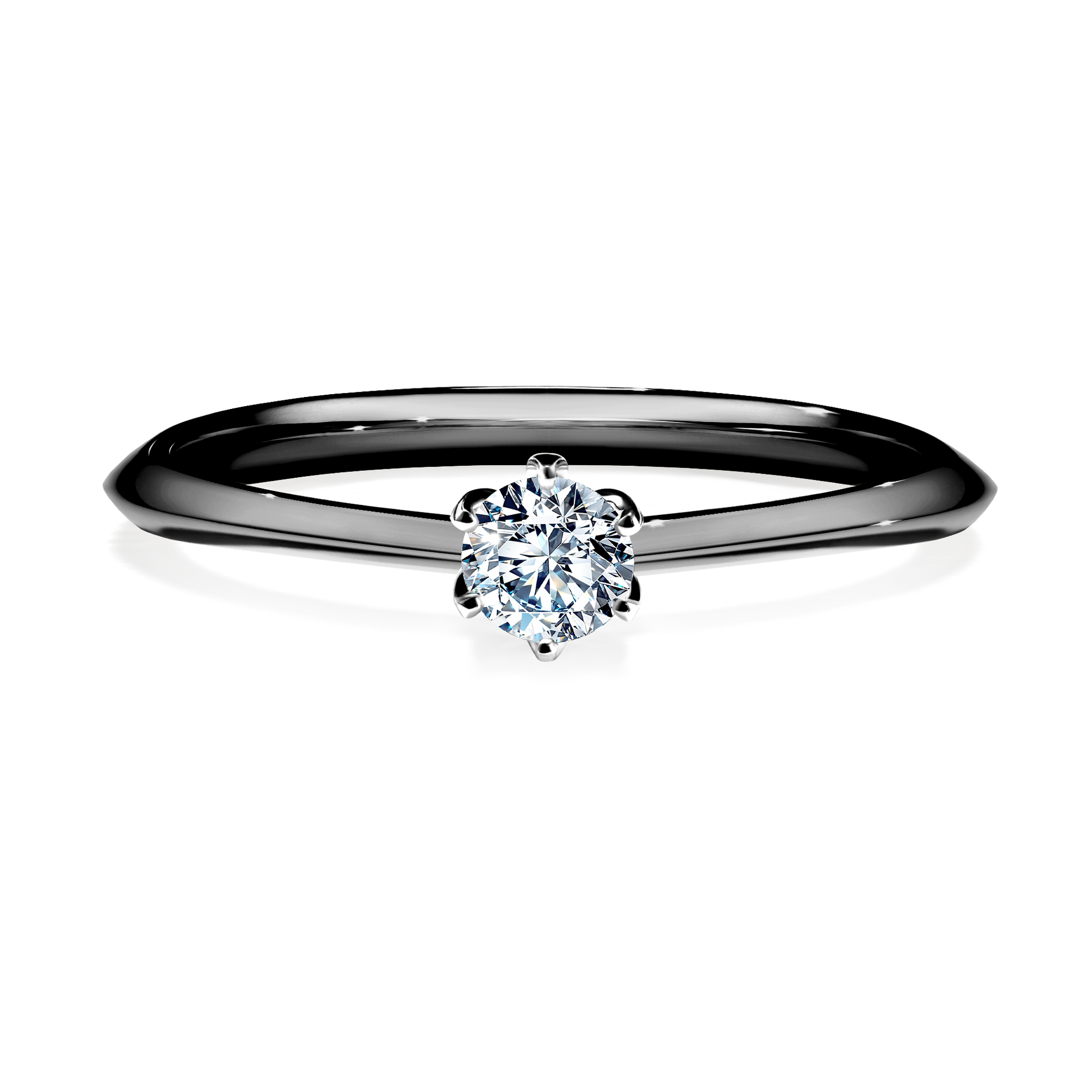 Pierścionek zaręczynowy My Daisy z czarnego złota z diamentem laboratoryjnym 0,17CT