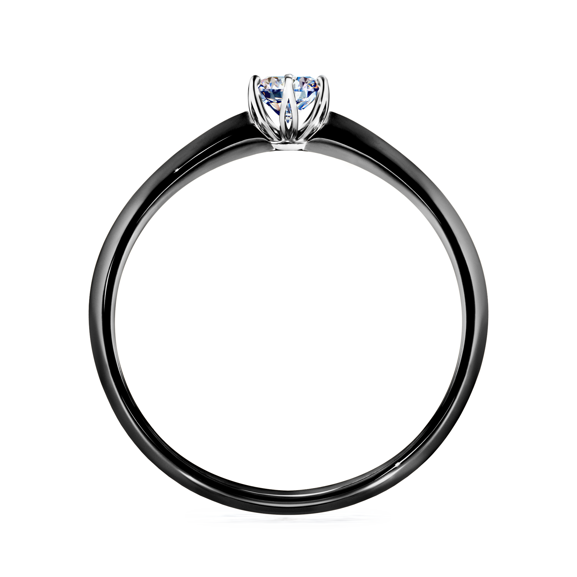 Pierścionek zaręczynowy My Daisy z czarnego złota z diamentem laboratoryjnym 0,17CT