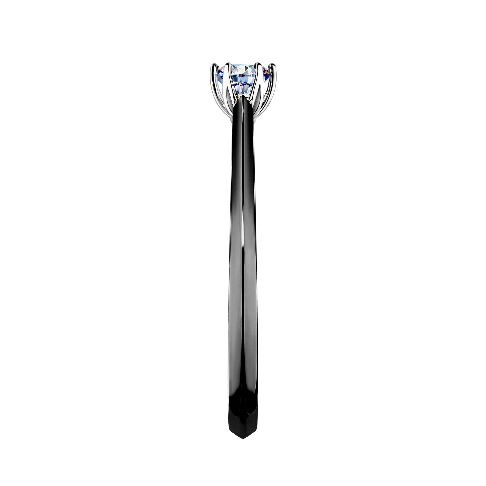 Pierścionek zaręczynowy My Daisy z czarnego złota z diamentem laboratoryjnym 0,17CT