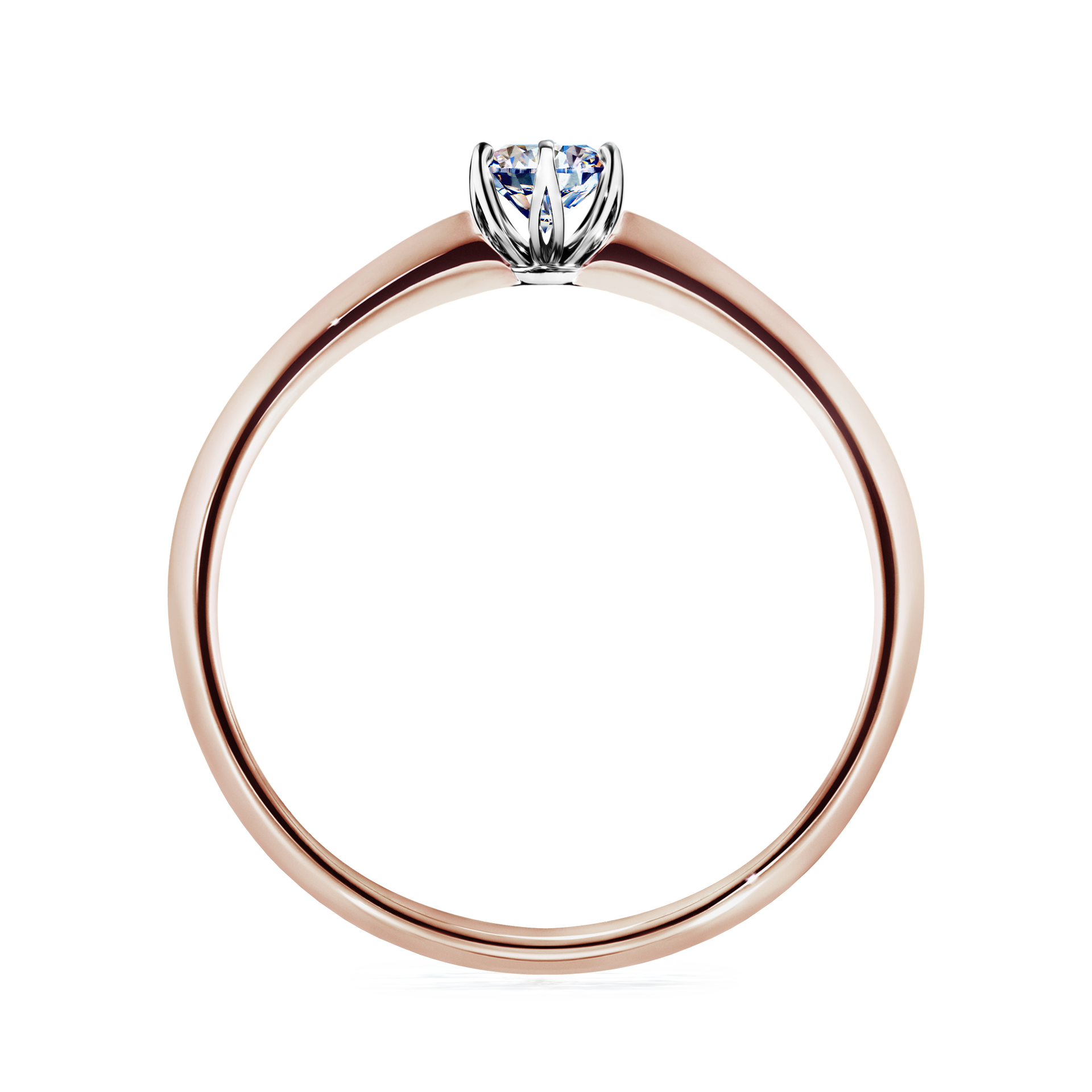 Pierścionek zaręczynowy My Daisy z różowego złota z diamentem naturalnym 0,17CT