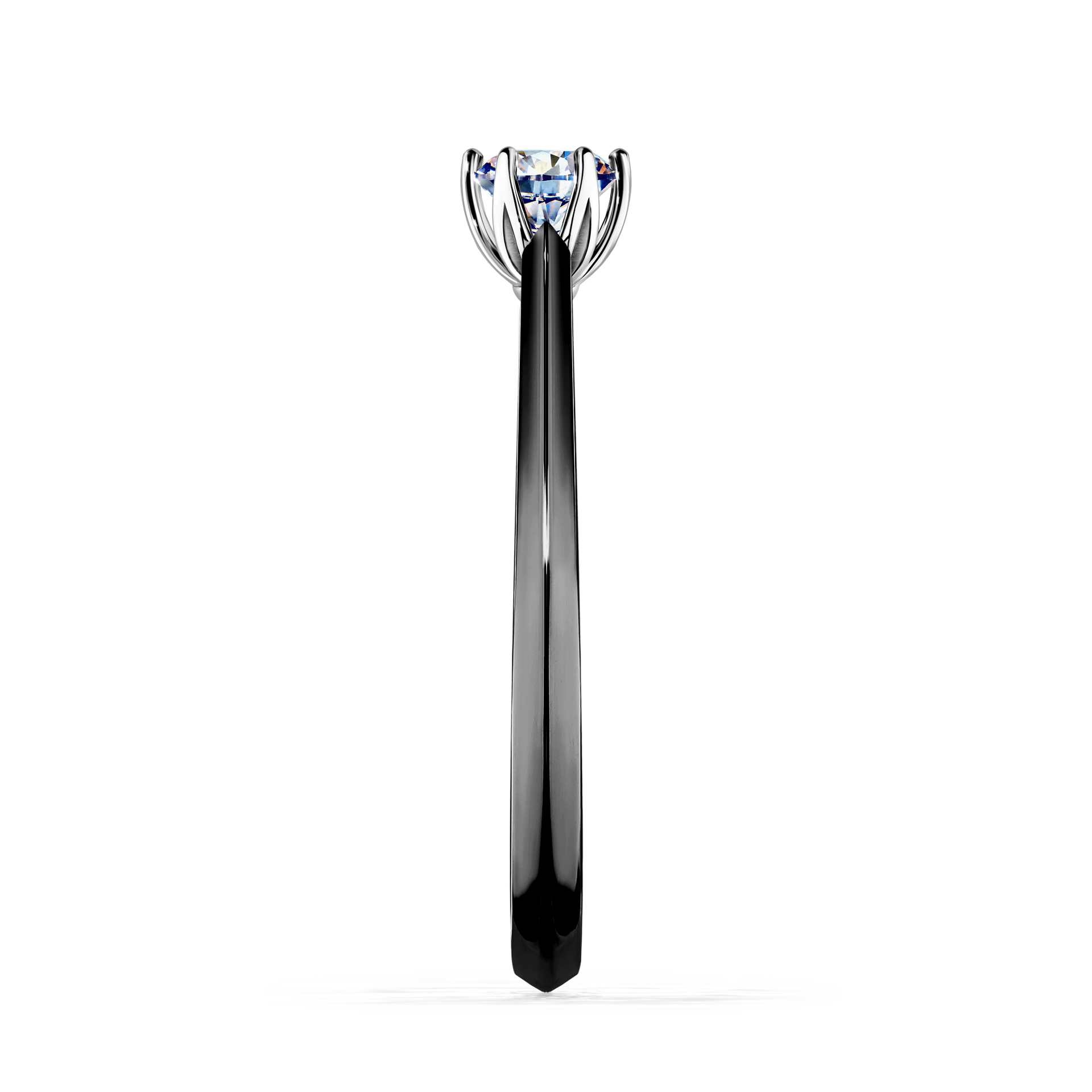 Pierścionek zaręczynowy My Daisy z czarnego złota z diamentem laboratoryjnym 0,25CT