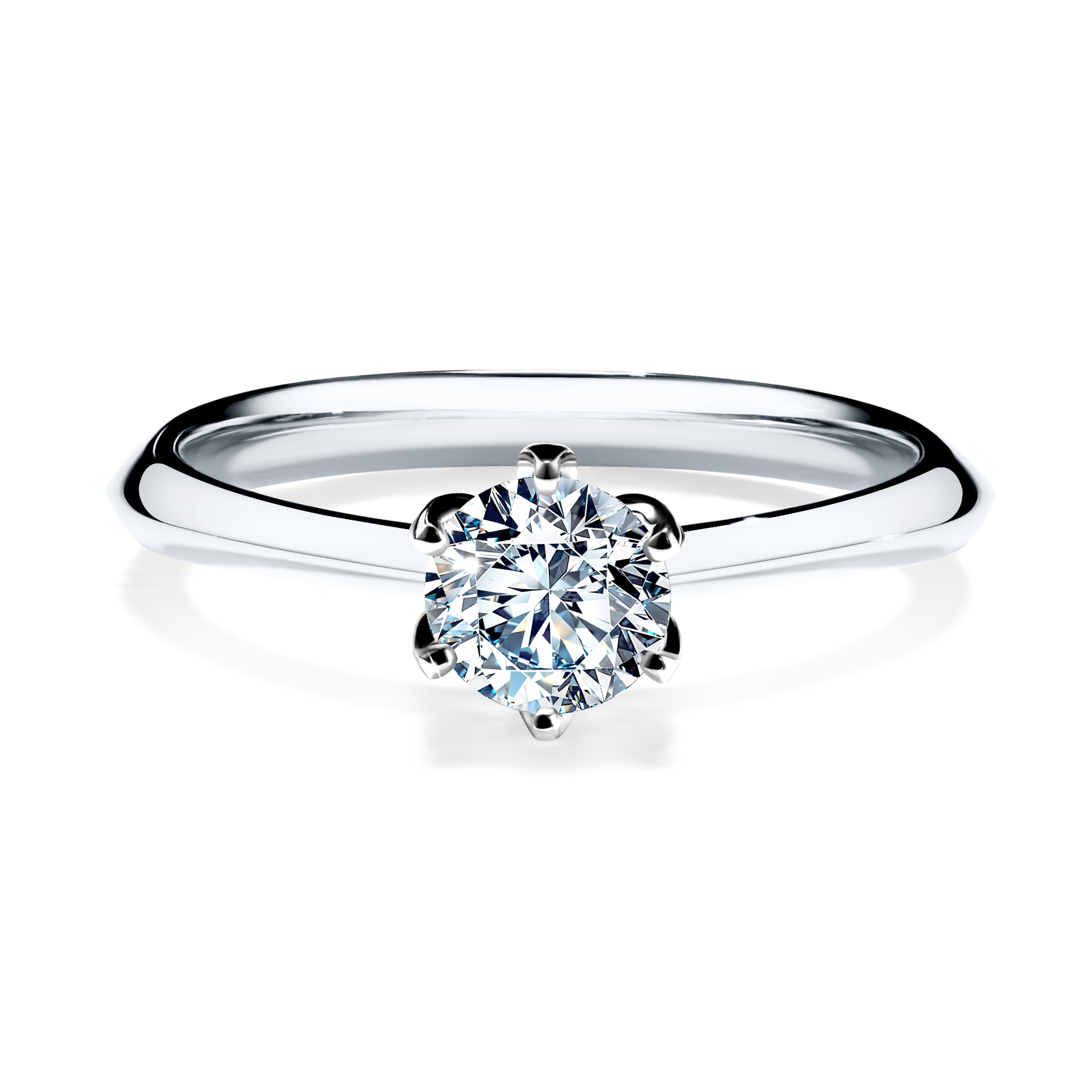 Pierścionek zaręczynowy My Daisy z białego złota z diamentem naturalnym 0,50CT