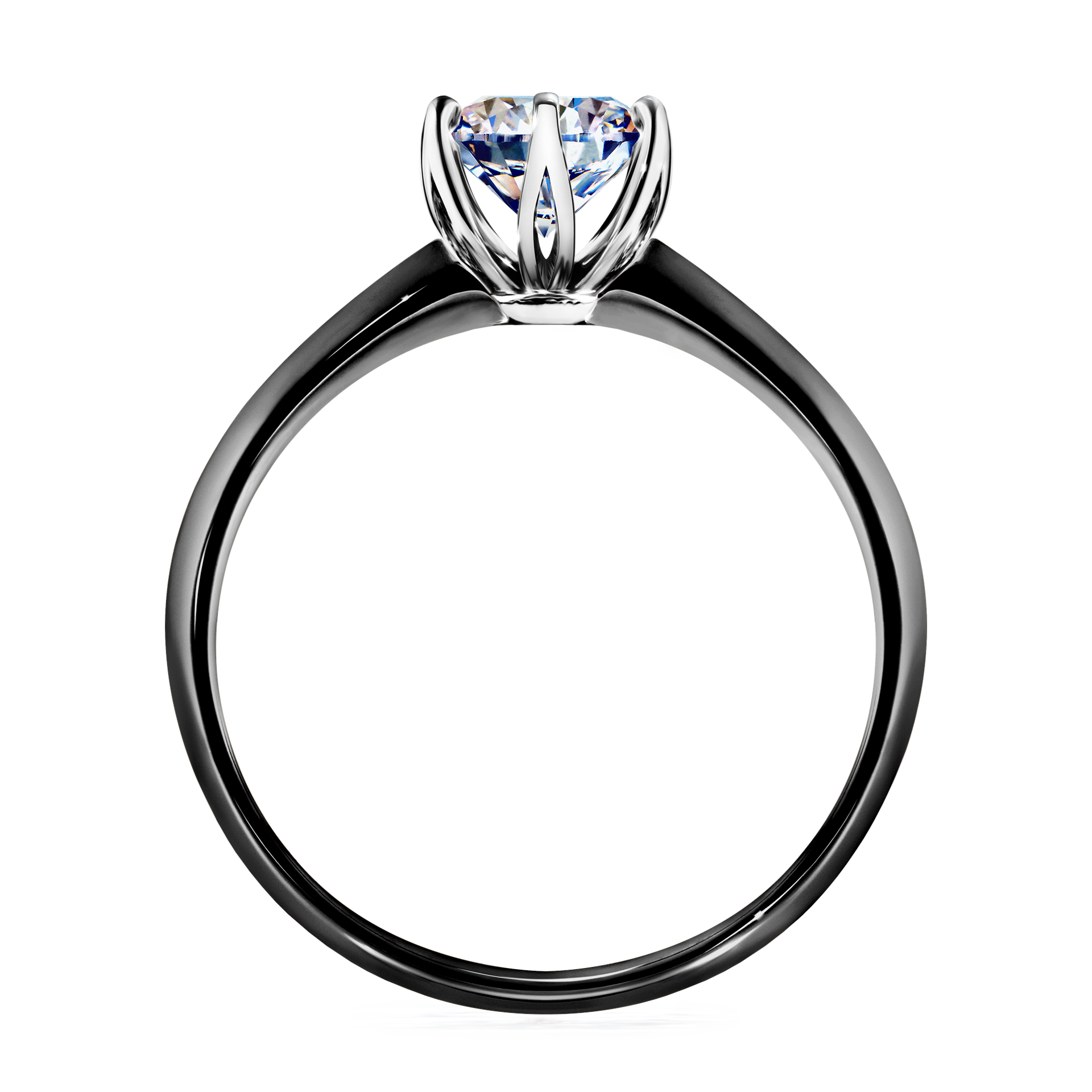 Pierścionek zaręczynowy My Daisy z czarnego złota z diamentem naturalnym 0,80CT