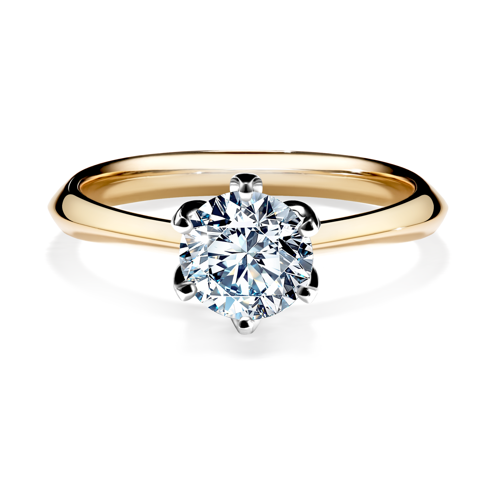 Pierścionek zaręczynowy My Daisy z żółtego złota z diamentem naturalnym 0,80CT