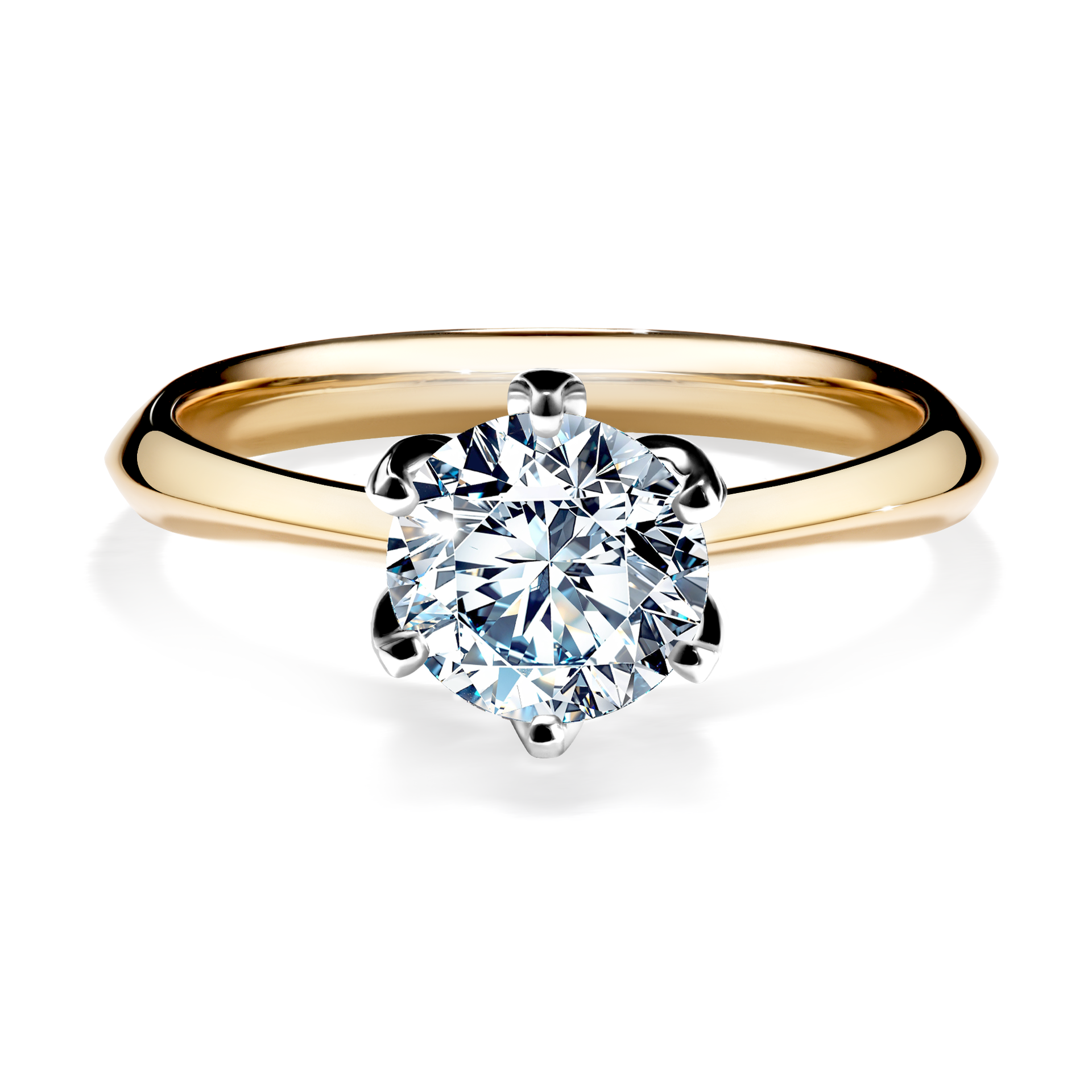 Pierścionek zaręczynowy My Daisy z żółtego złota z diamentem naturalnym 1,00CT
