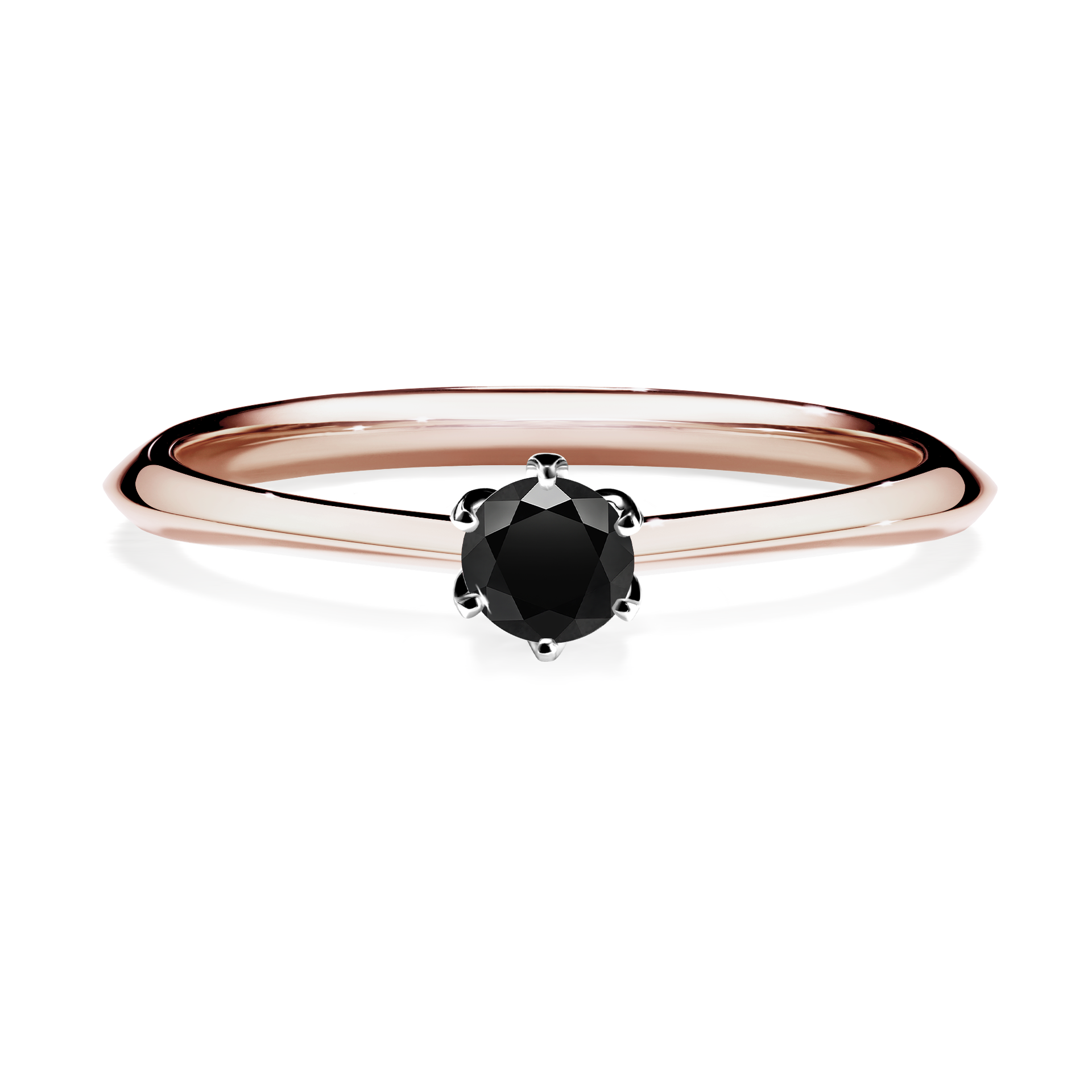 Pierścionek zaręczynowy My Daisy z różowego złota z czarnym diamentem 0,17CT
