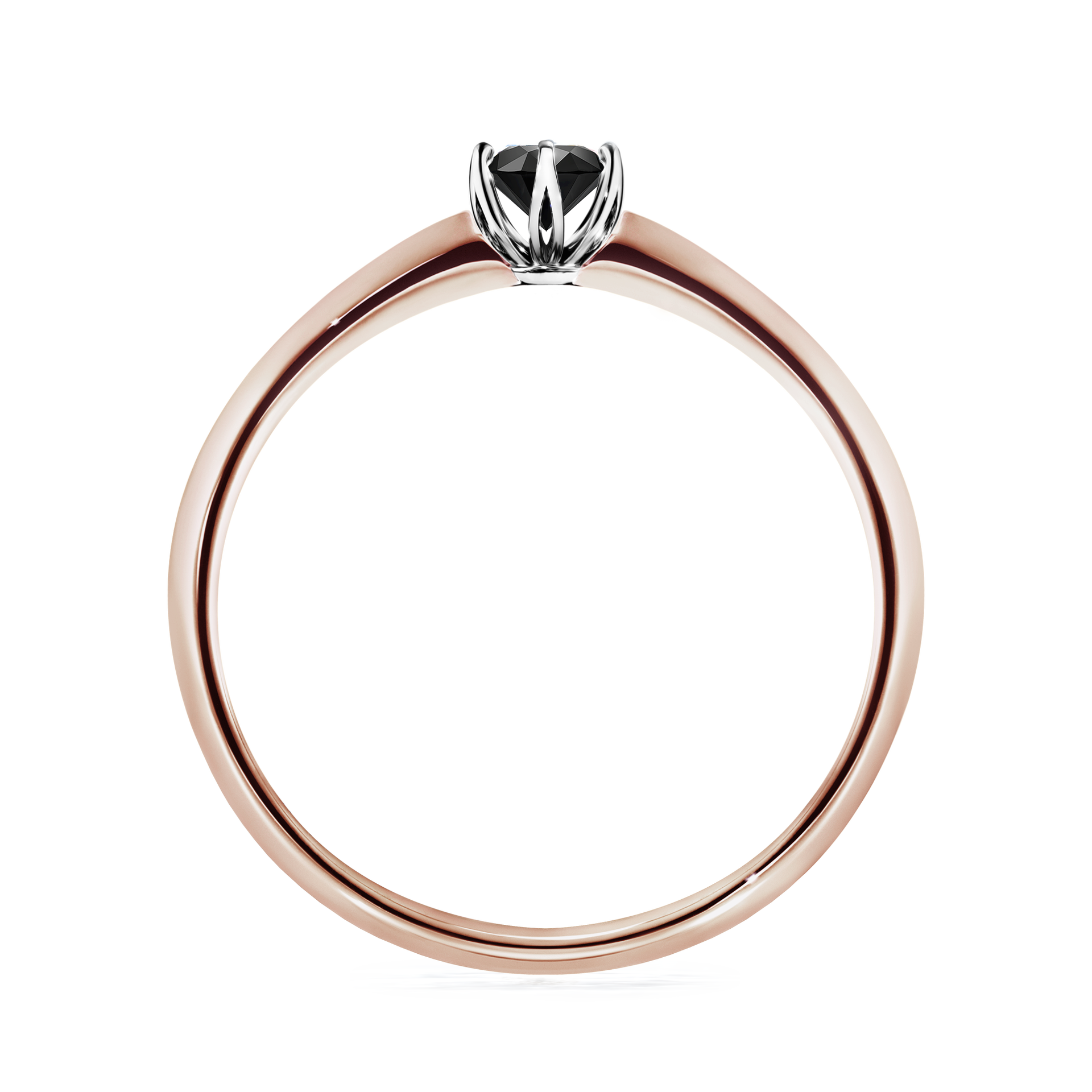 Pierścionek zaręczynowy My Daisy z różowego złota z czarnym diamentem 0,17CT
