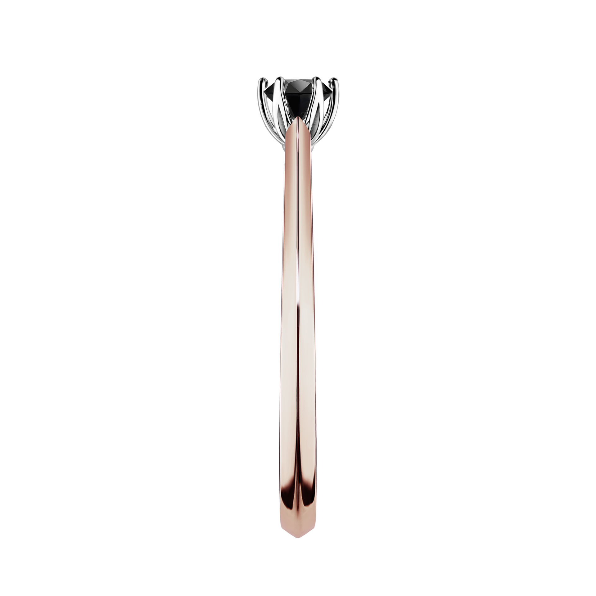 Pierścionek zaręczynowy My Daisy z różowego złota z czarnym diamentem 0,17CT
