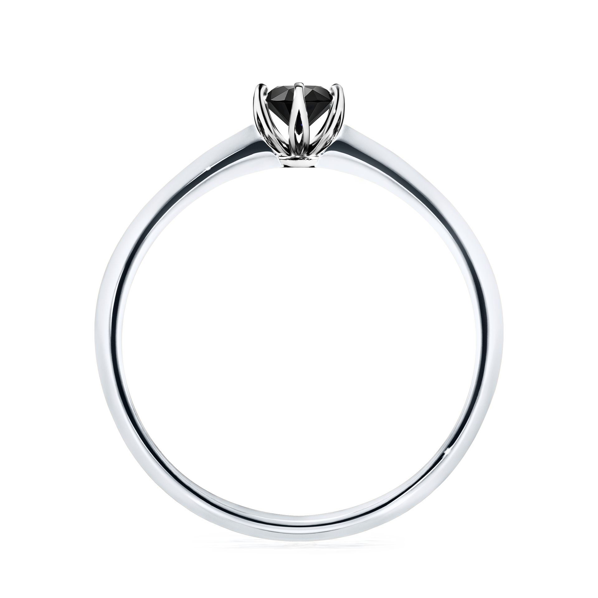 Pierścionek zaręczynowy My Daisy z białego złota z czarnym diamentem 0,25CT