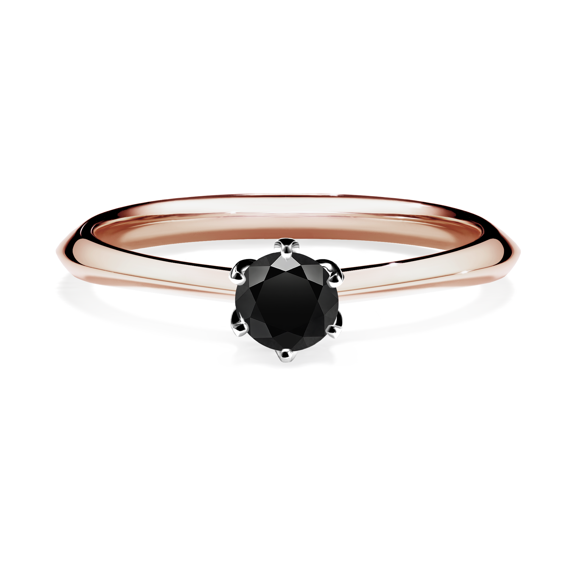 Pierścionek zaręczynowy My Daisy z różowego złota z czarnym diamentem 0,25CT