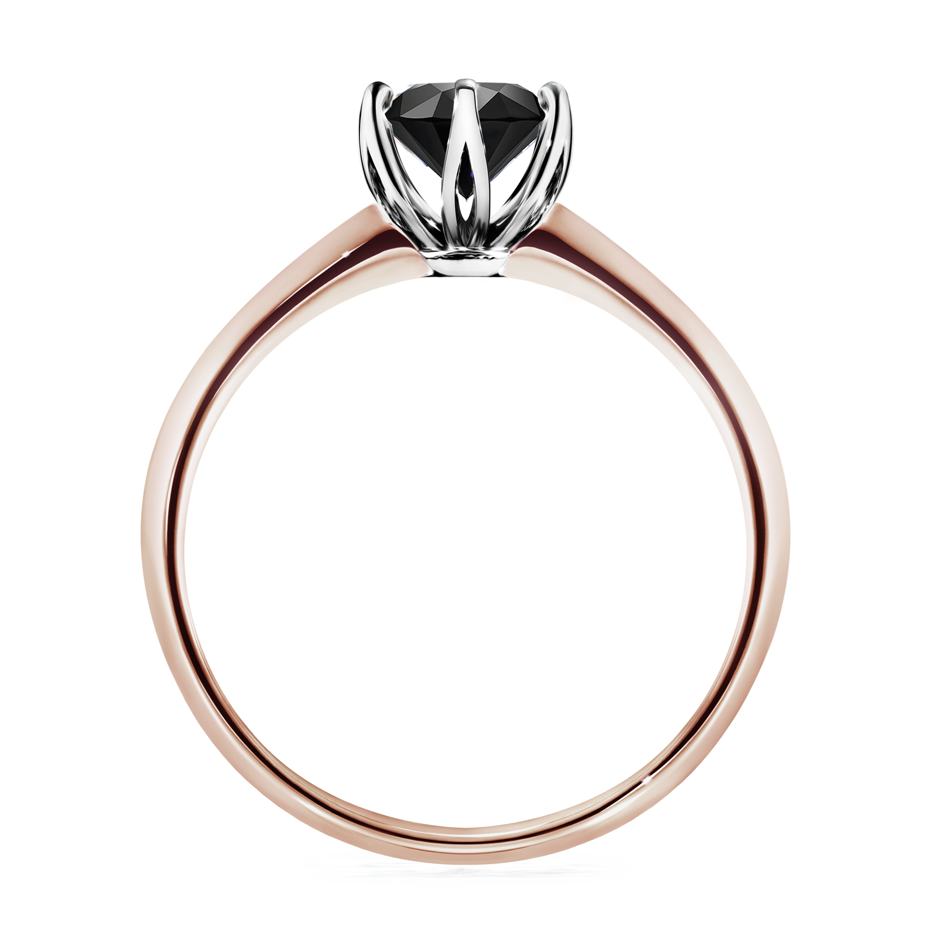 Pierścionek zaręczynowy My Daisy z różowego złota z czarnym diamentem 0,80CT