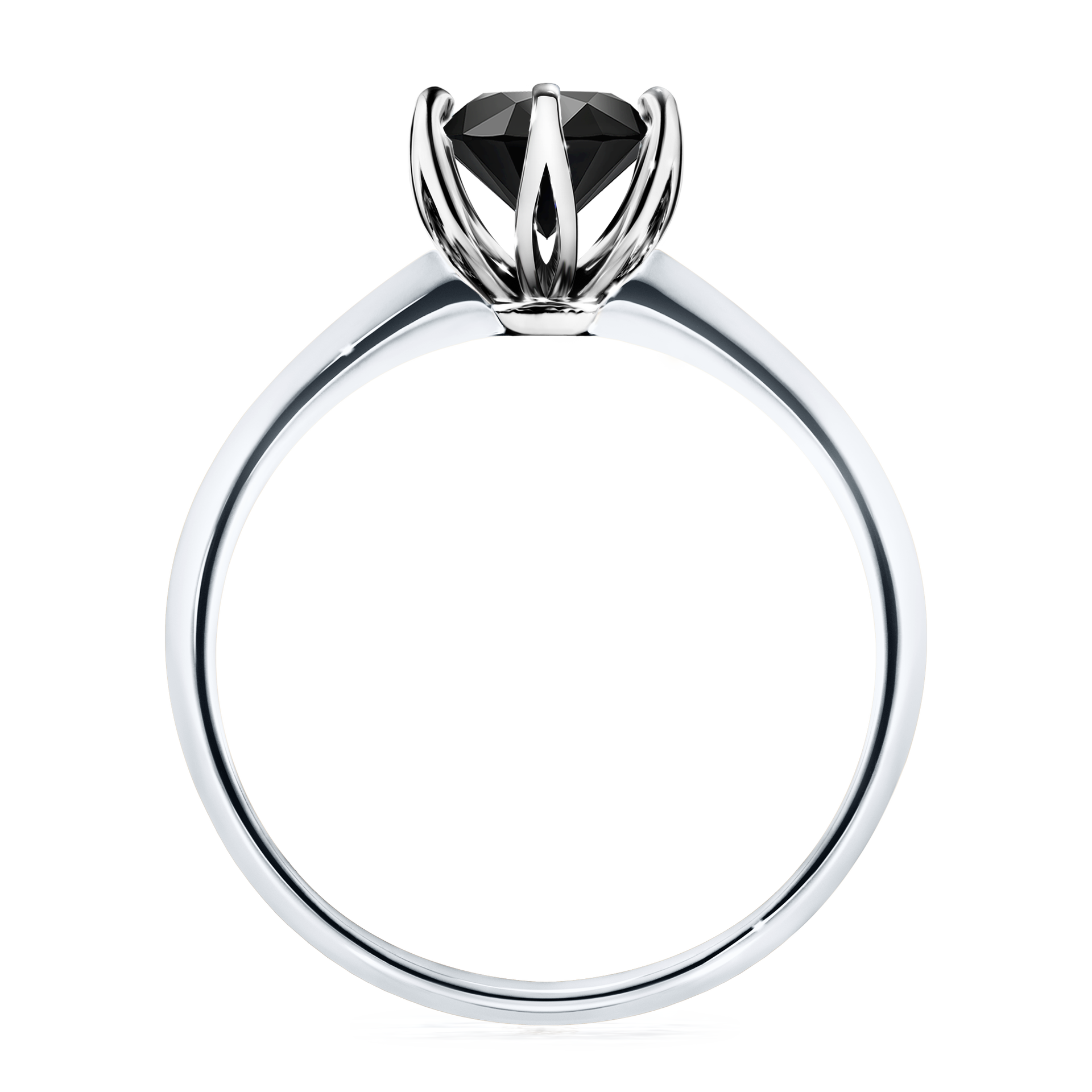 Pierścionek zaręczynowy My Daisy z białego złota z czarnym diamentem 1,00CT