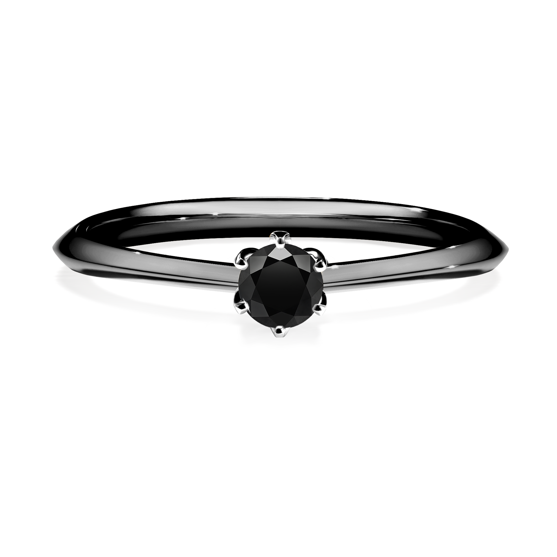 Pierścionek zaręczynowy My Daisy z czarnego złota z czarnym diamentem 0,17CT