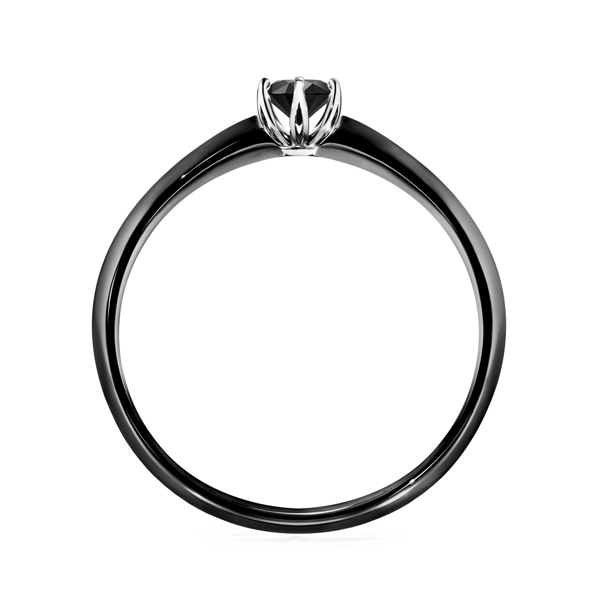 Pierścionek zaręczynowy My Daisy z czarnego złota z czarnym diamentem 0,17CT