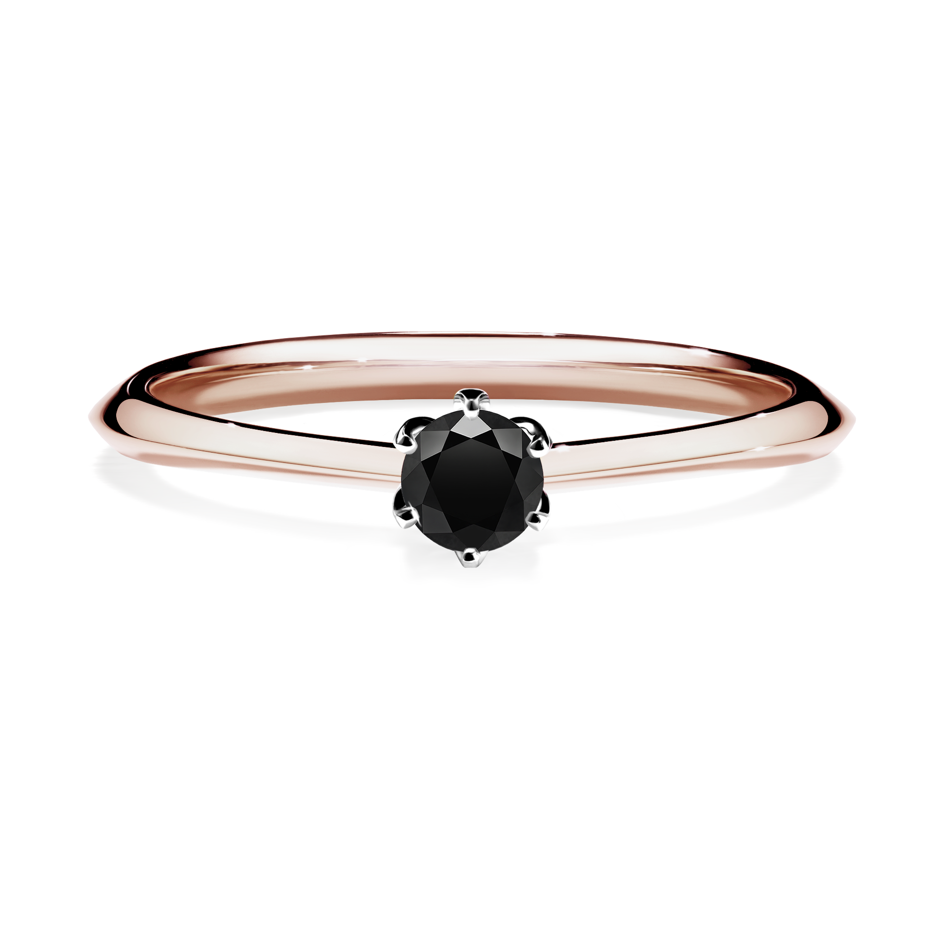 Pierścionek zaręczynowy My Daisy z różowego złota z czarnym diamentem 0,17CT