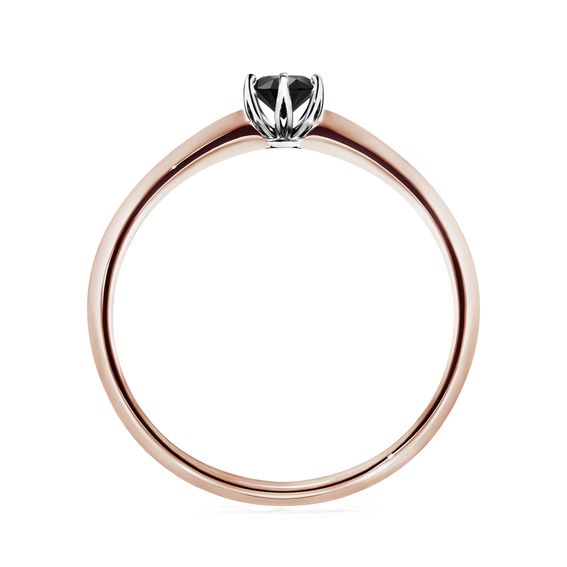 Pierścionek zaręczynowy My Daisy z różowego złota z czarnym diamentem 0,17CT