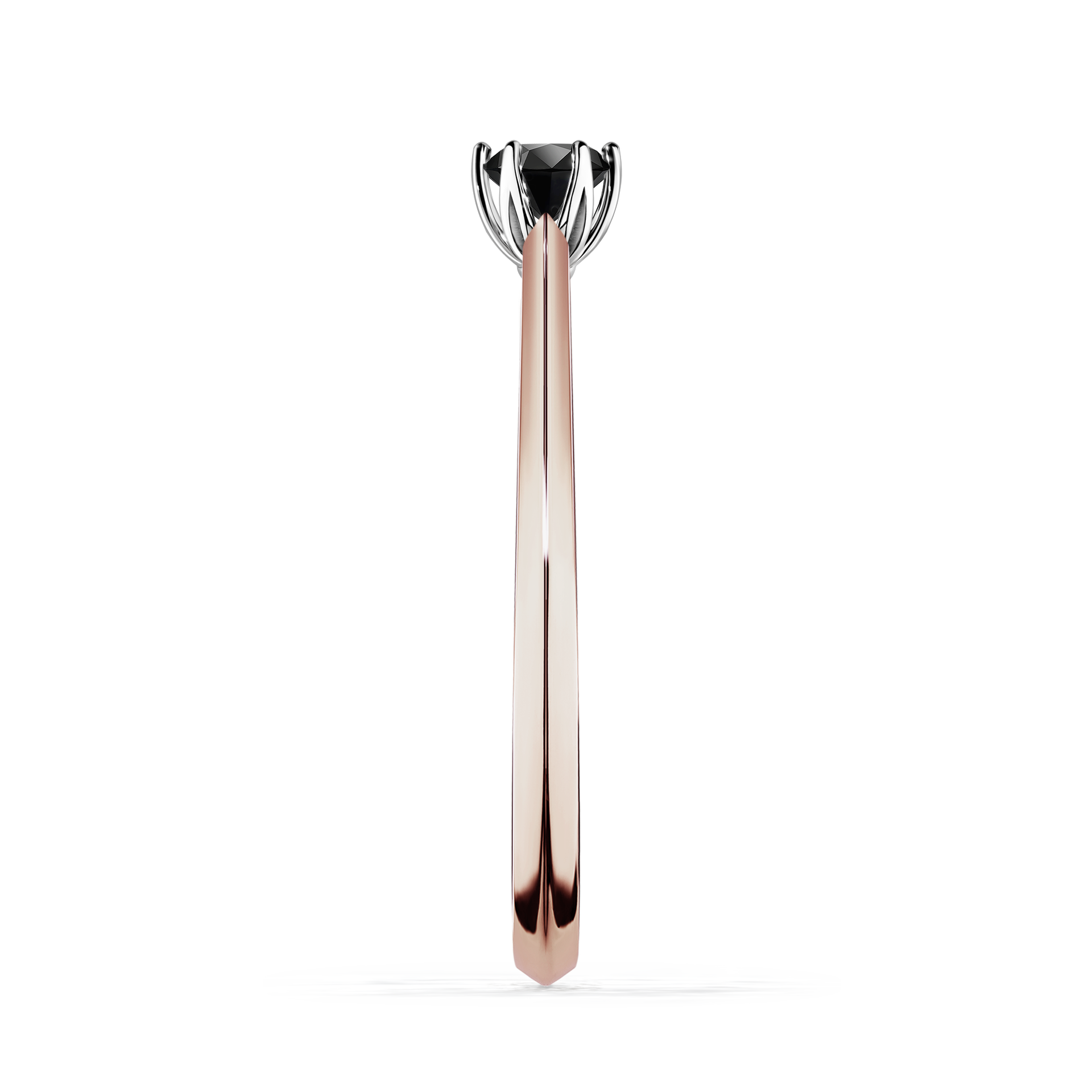 Pierścionek zaręczynowy My Daisy z różowego złota z czarnym diamentem 0,17CT