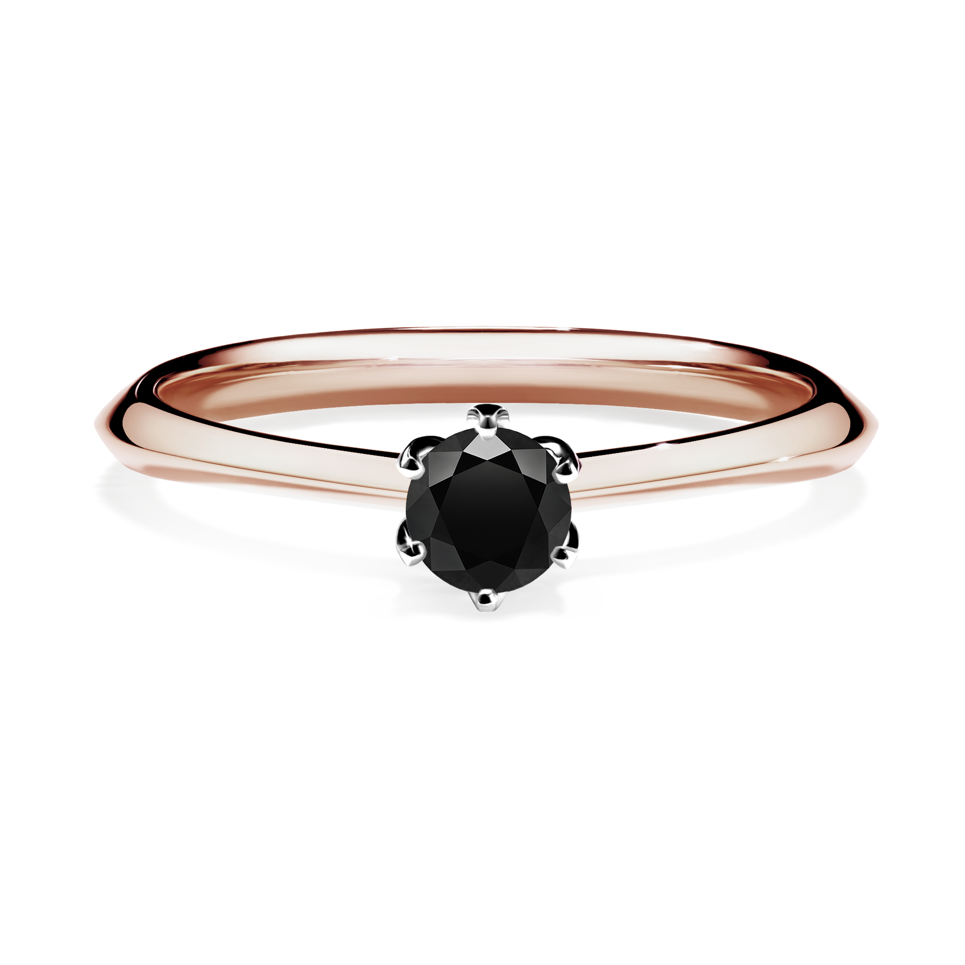 Pierścionek zaręczynowy My Daisy z różowego złota z czarnym diamentem 0,25CT