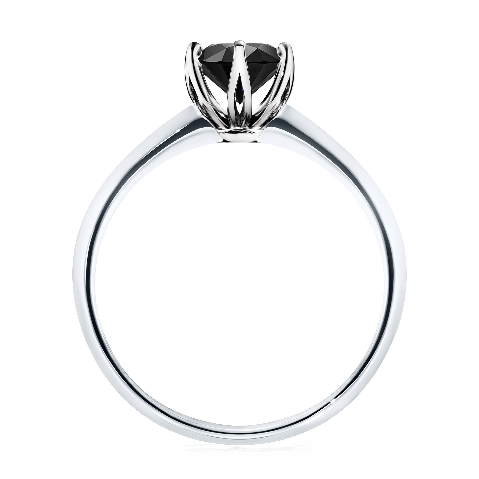 Pierścionek zaręczynowy My Daisy z białego złota z czarnym diamentem 0,80CT