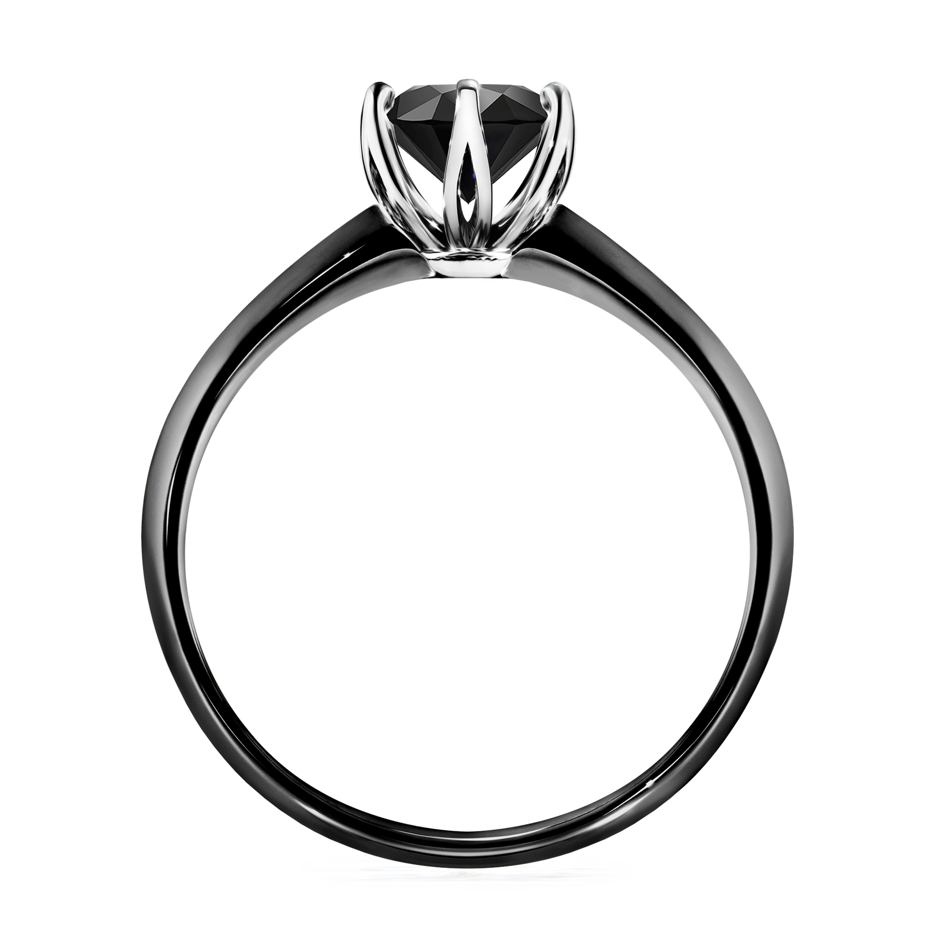 Pierścionek zaręczynowy My Daisy z czarnego złota z czarnym diamentem 0,80CT